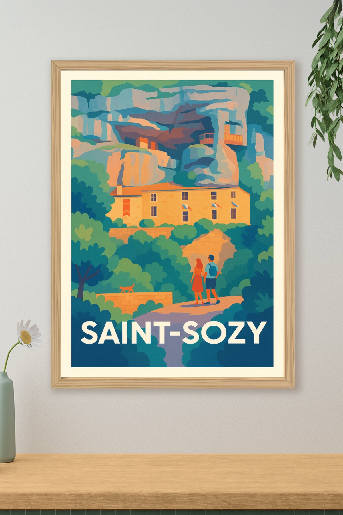 Affiche Saint-Sozy — Entre nature et histoire · poster d'art de Saint-Sozy