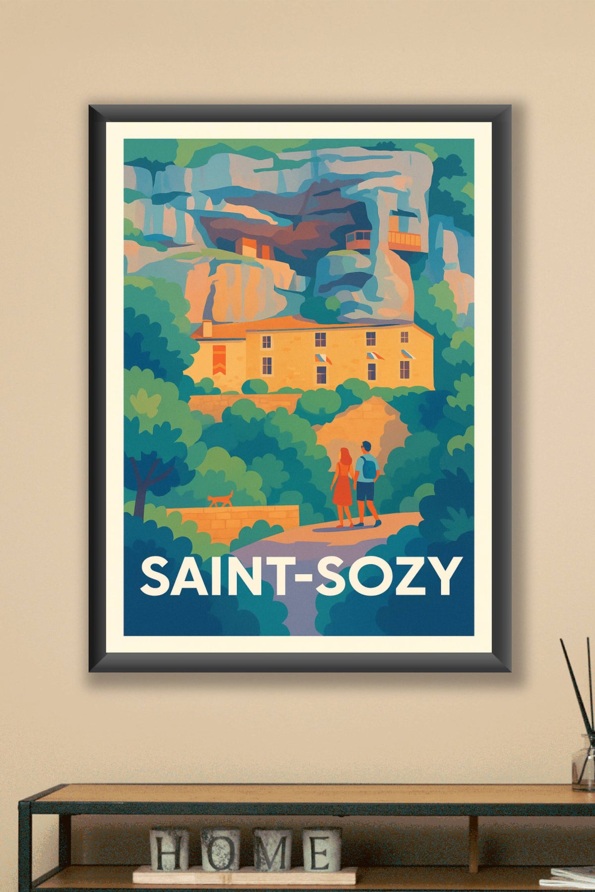 Affiche Saint-Sozy — Entre nature et histoire · poster d'art de Saint-Sozy