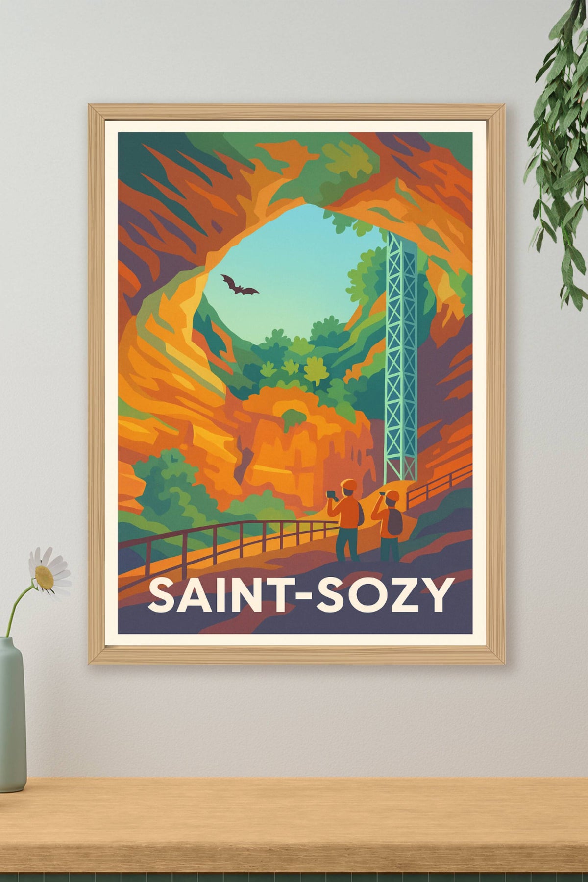Affiche Saint-Sozy — Découvrez les merveilles souterraines · poster d'art de Saint-Sozy