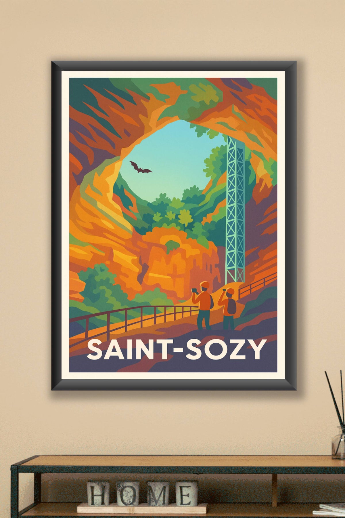 Affiche Saint-Sozy — Découvrez les merveilles souterraines · poster d'art de Saint-Sozy