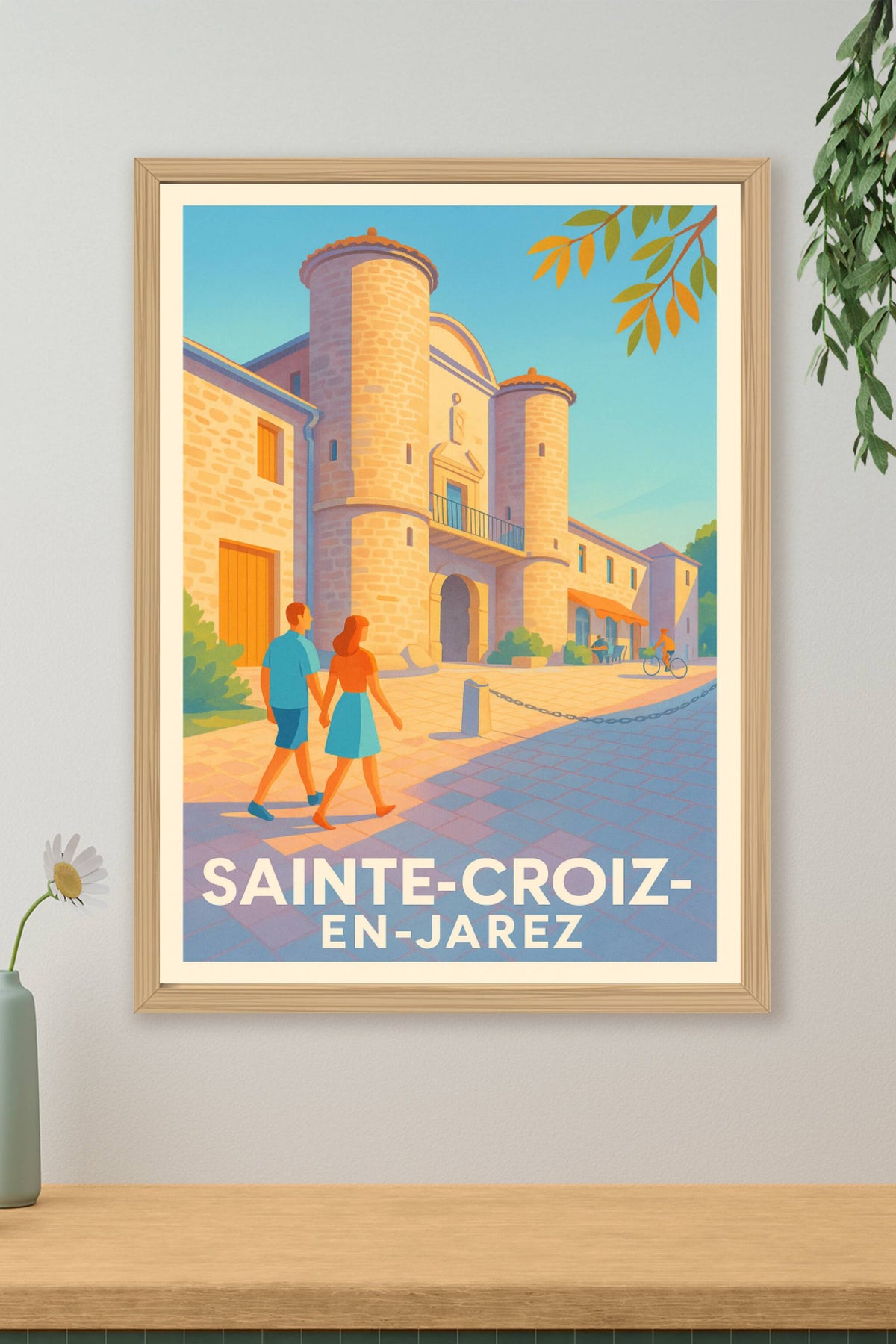 Affiche Sainte-Croix-en-Jarez — Charme et douceur de vivre au cœur du village · poster d'art de Sainte-Croix-en-Jarez