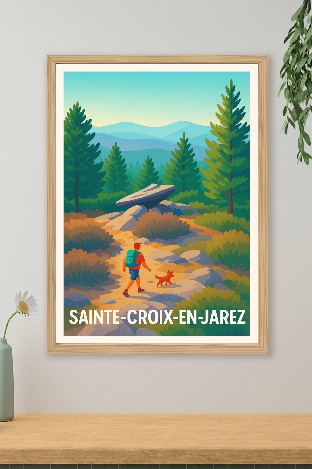 Affiche Sainte-Croix-en-Jarez — Évasion nature et randonnée en douceur · poster d'art de Sainte-Croix-en-Jarez
