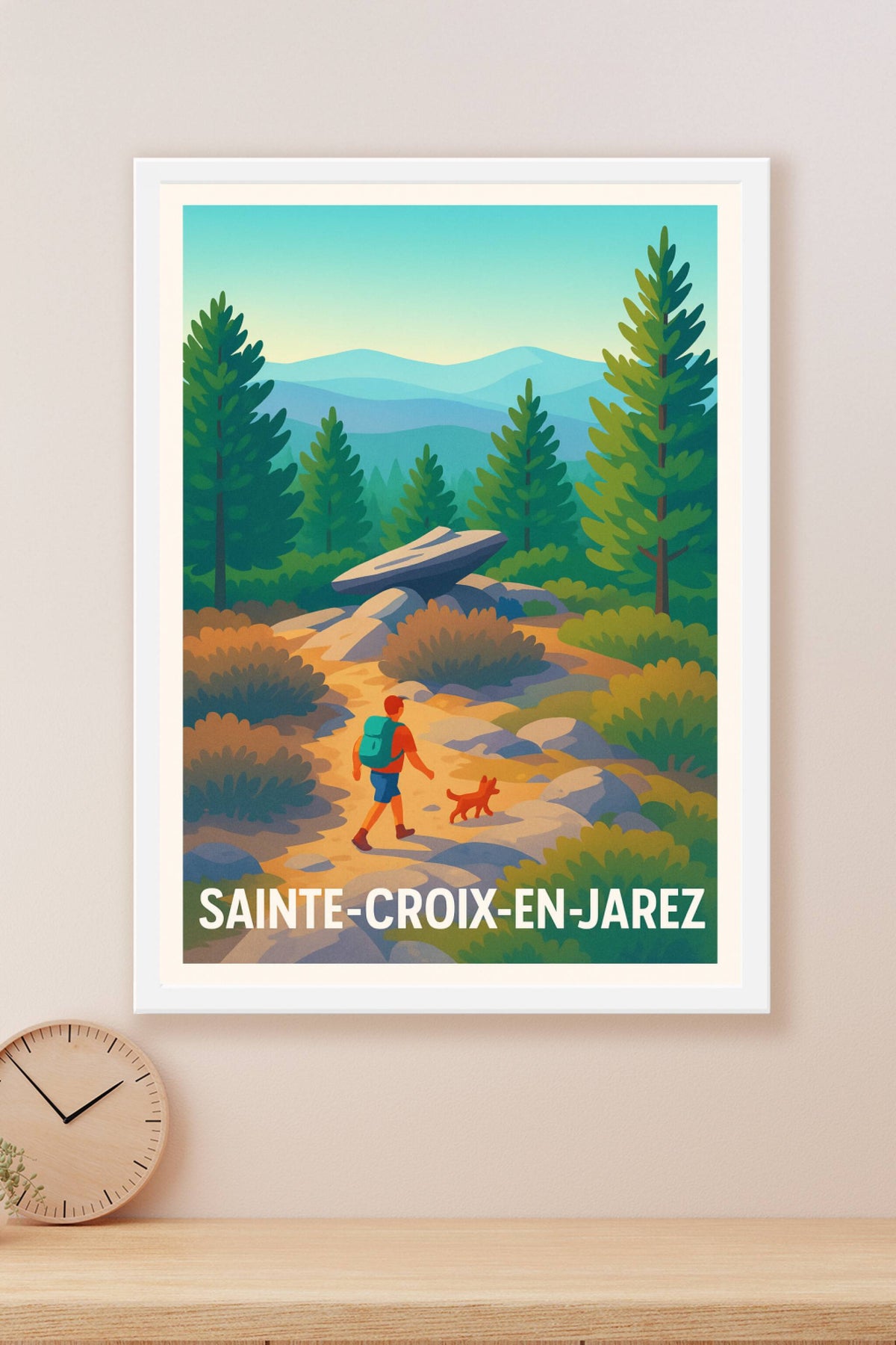Affiche Sainte-Croix-en-Jarez — Évasion nature et randonnée en douceur · poster d'art de Sainte-Croix-en-Jarez