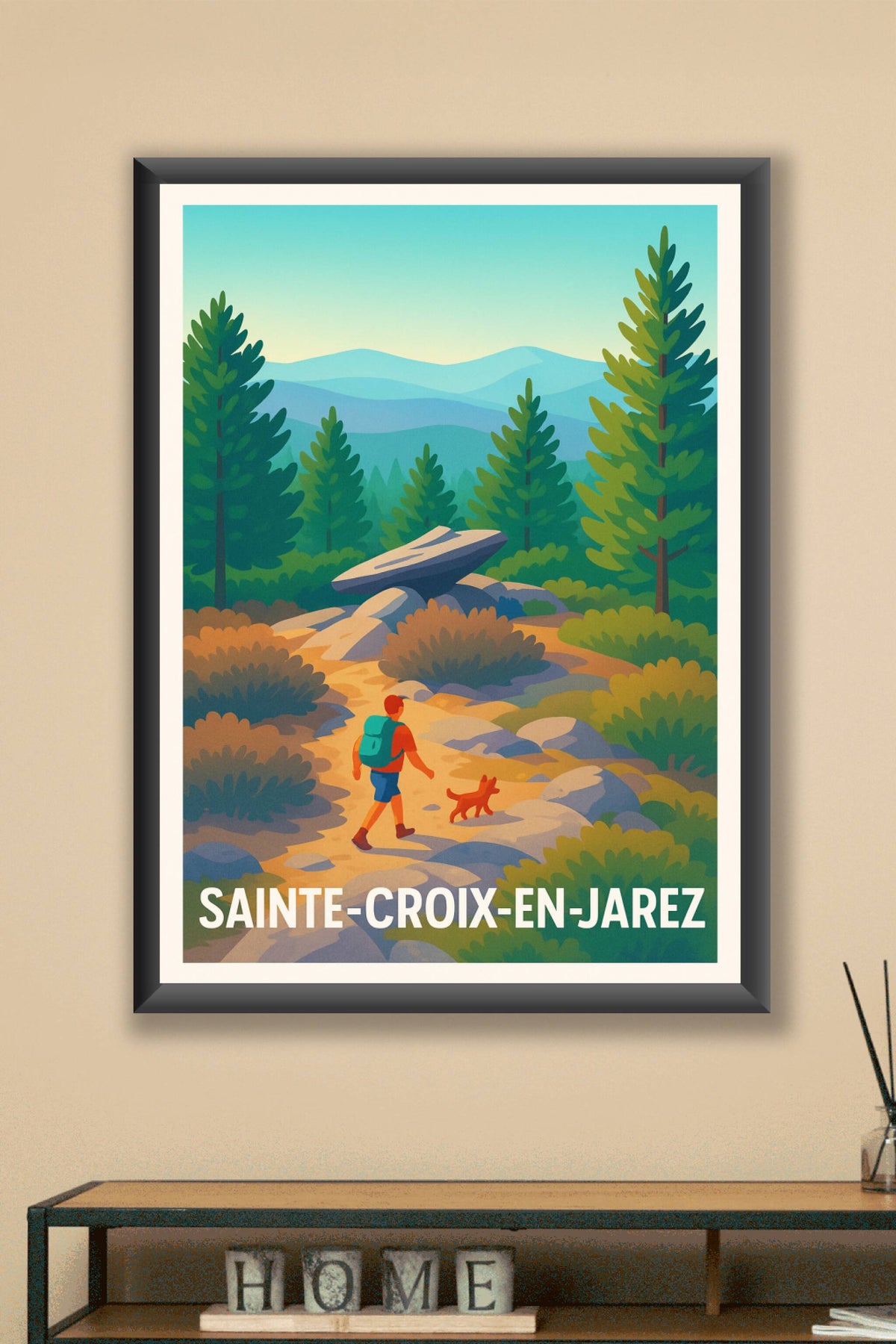 Affiche Sainte-Croix-en-Jarez — Évasion nature et randonnée en douceur · poster d'art de Sainte-Croix-en-Jarez