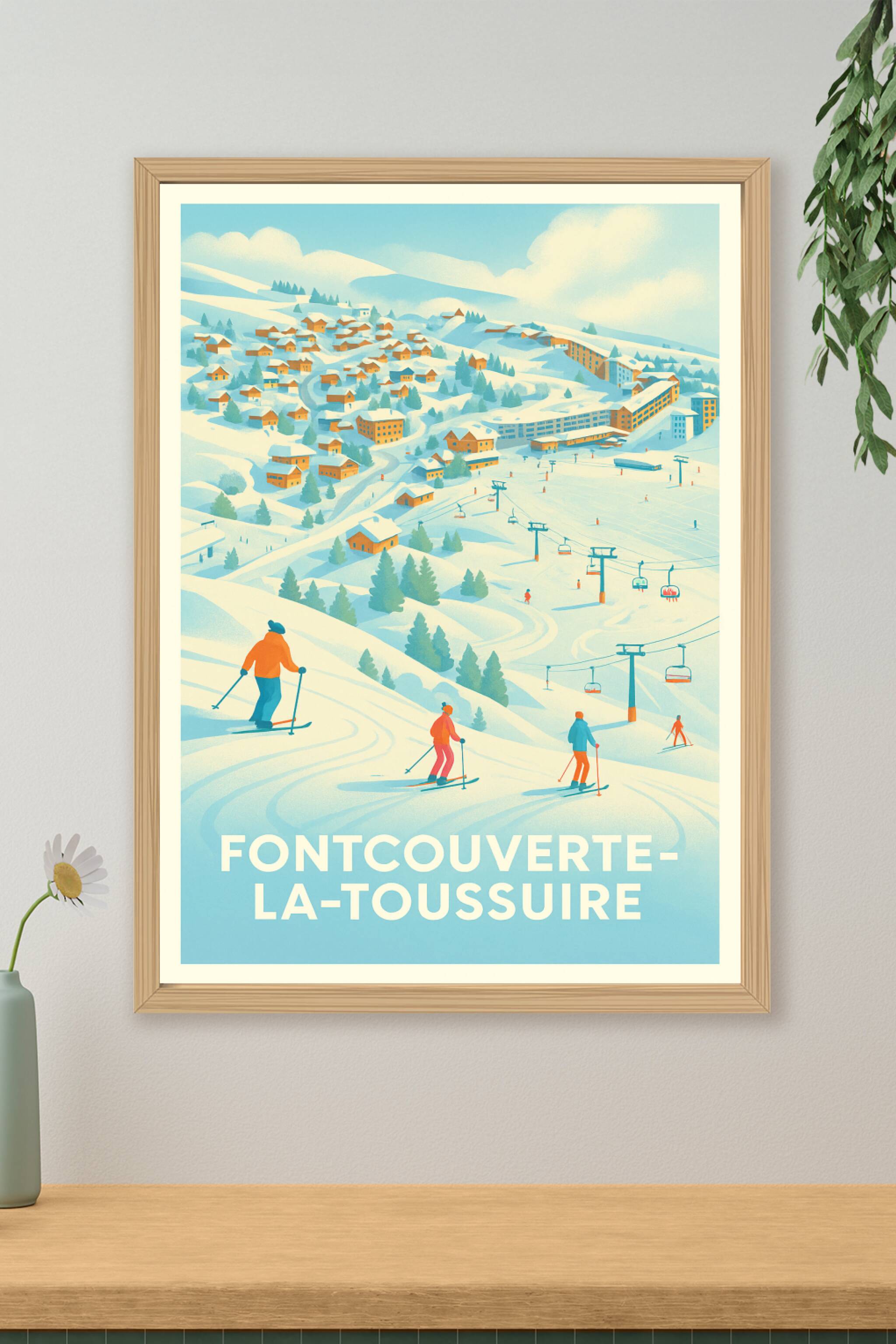 Affiche de Fontcouverte-la-Toussuire - Ambiance ski et nature hivernale