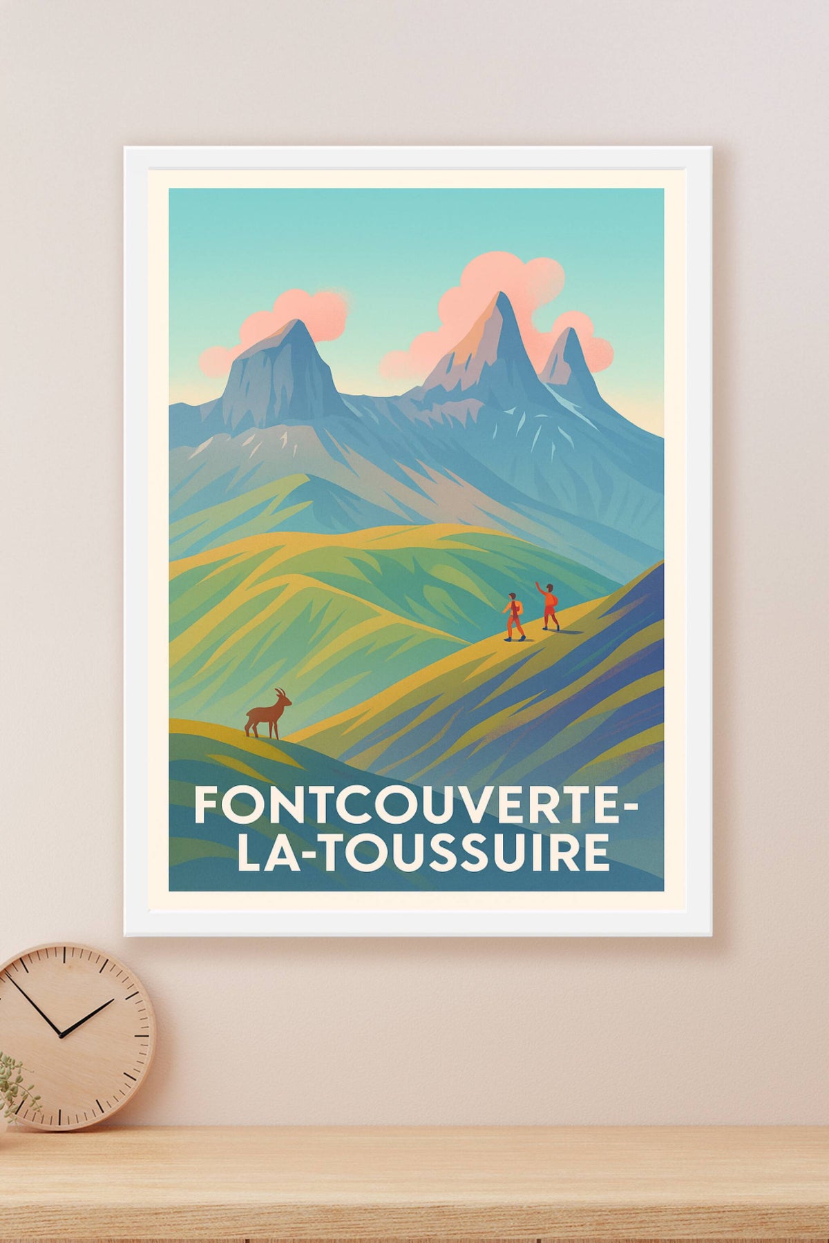 Affiche Fontcouverte-la-Toussuire — Invitation à l'aventure en montagne · poster d'art de Fontcouverte-la-Toussuire