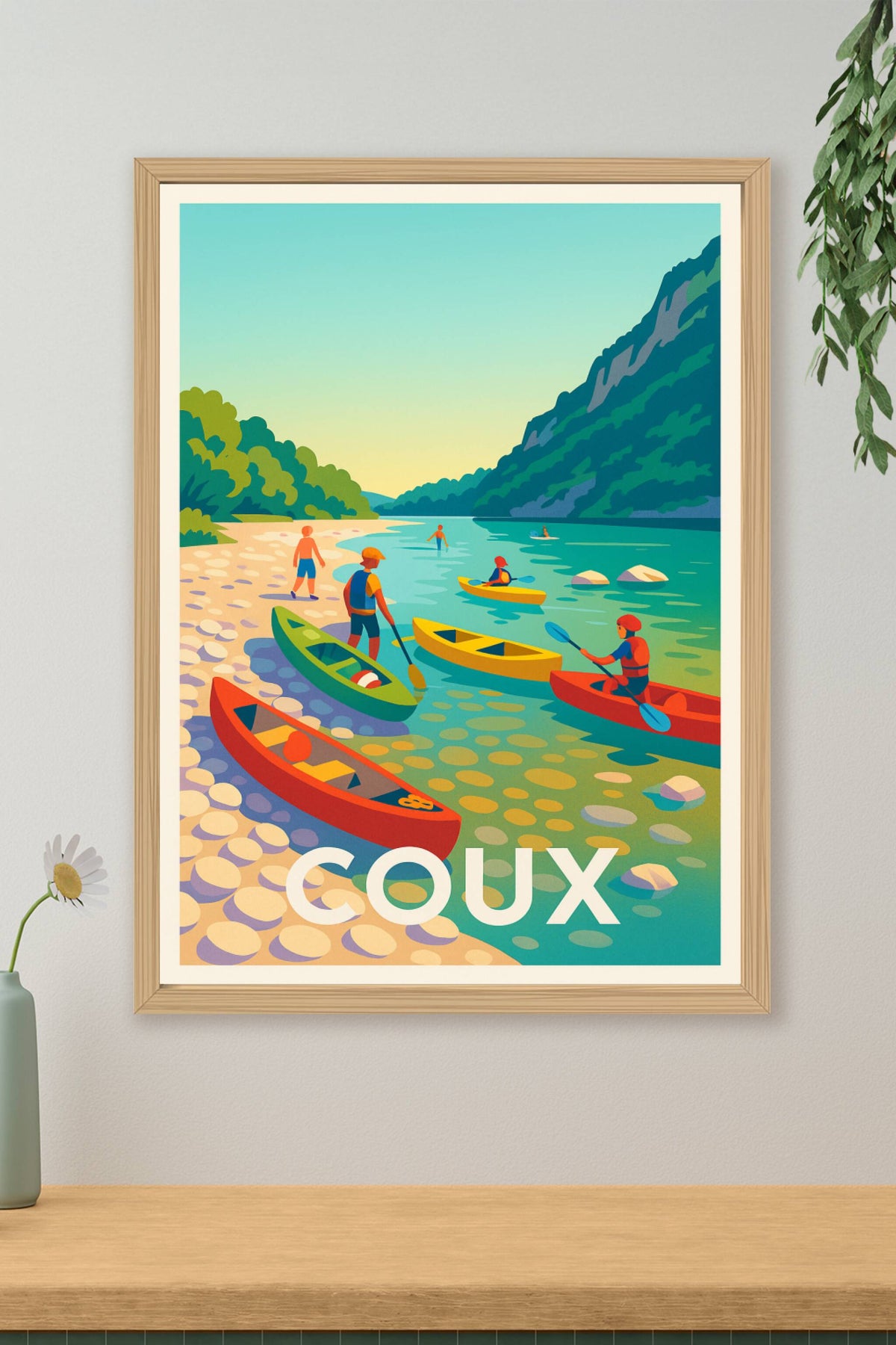 Affiche Coux — Escapade nature et détente sur la rivière · poster d'art de Coux