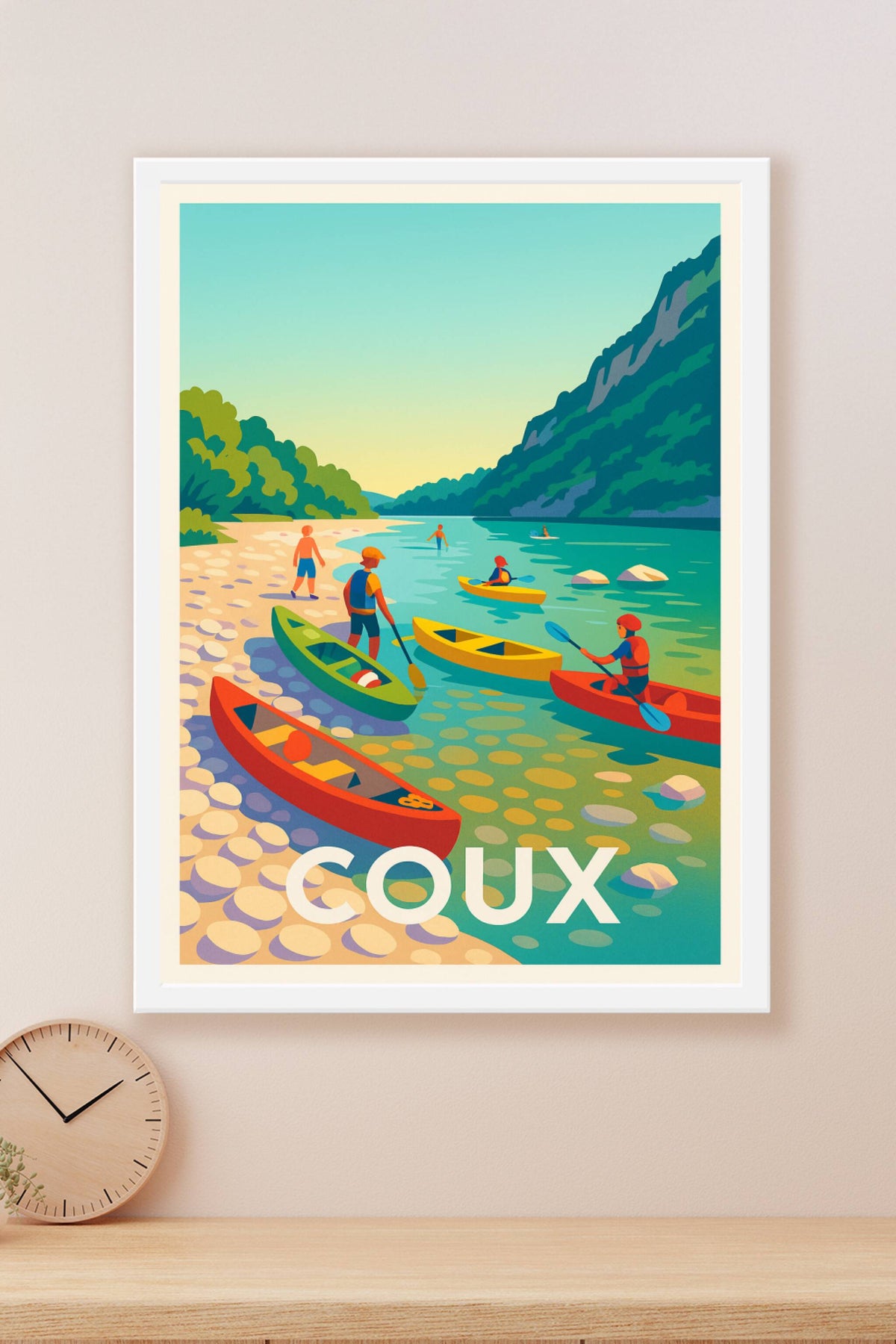 Affiche Coux — Escapade nature et détente sur la rivière · poster d'art de Coux