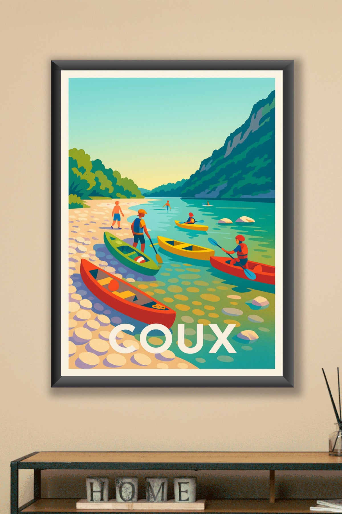 Affiche Coux — Escapade nature et détente sur la rivière · poster d'art de Coux