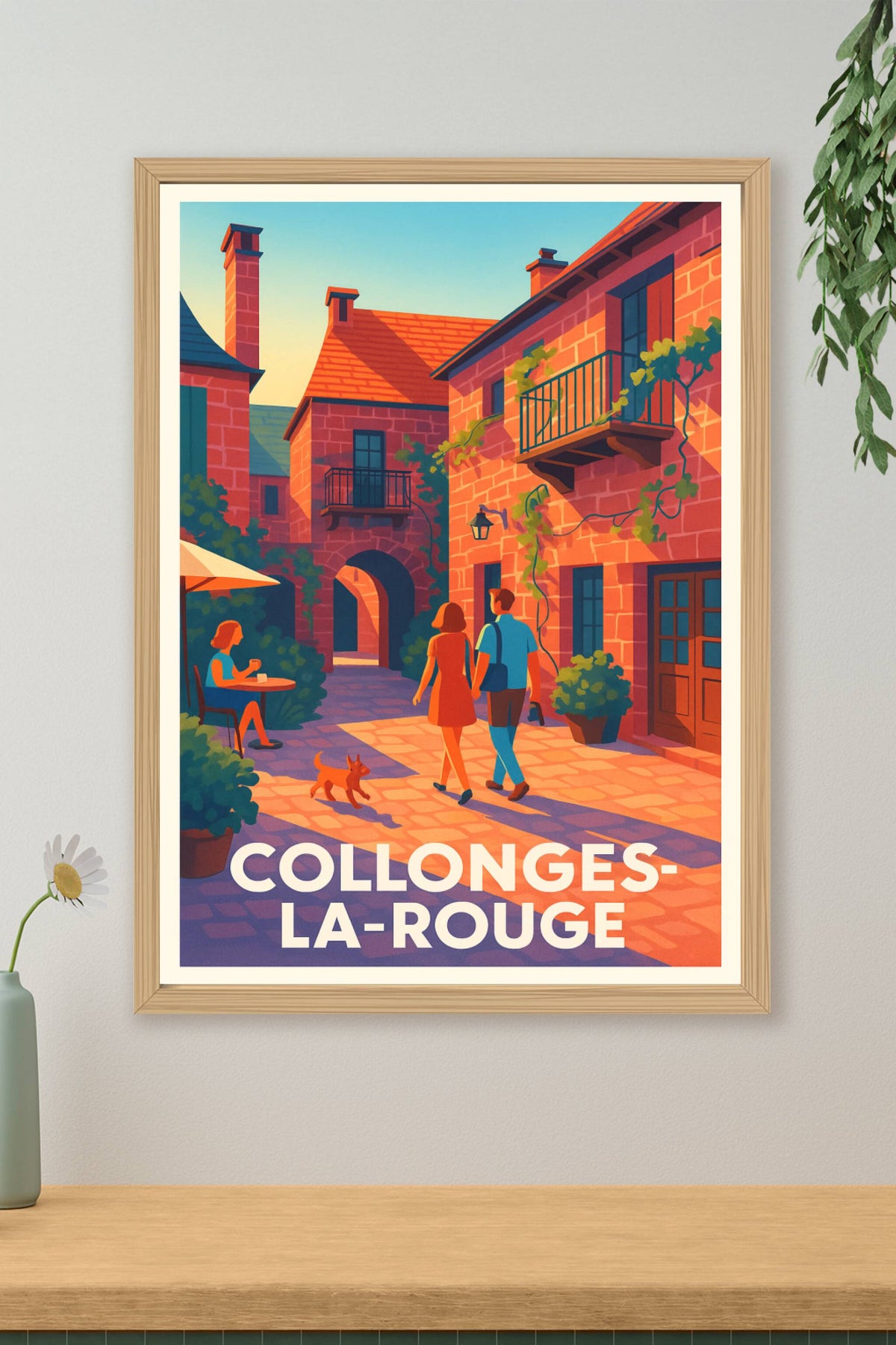 Affiche Collonges-la-Rouge — Charme et lumière au cœur du village rouge · poster d'art de Collonges-la-Rouge