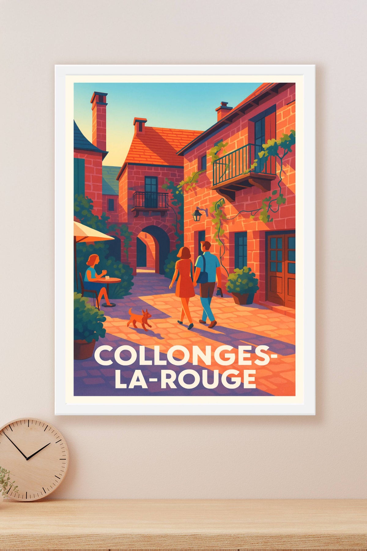 Affiche Collonges-la-Rouge — Charme et lumière au cœur du village rouge · poster d'art de Collonges-la-Rouge