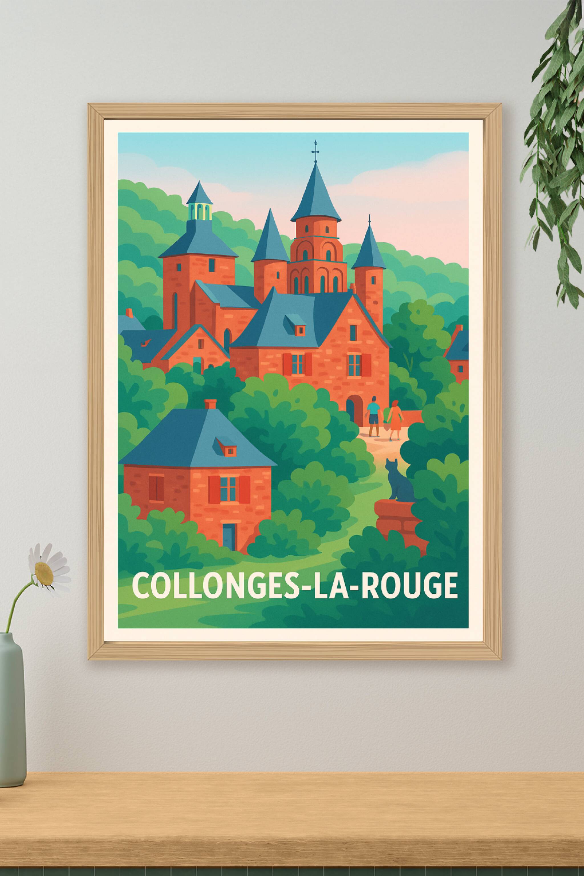 Affiche de Collonges-la-Rouge - Charme et authenticité rougeoyante