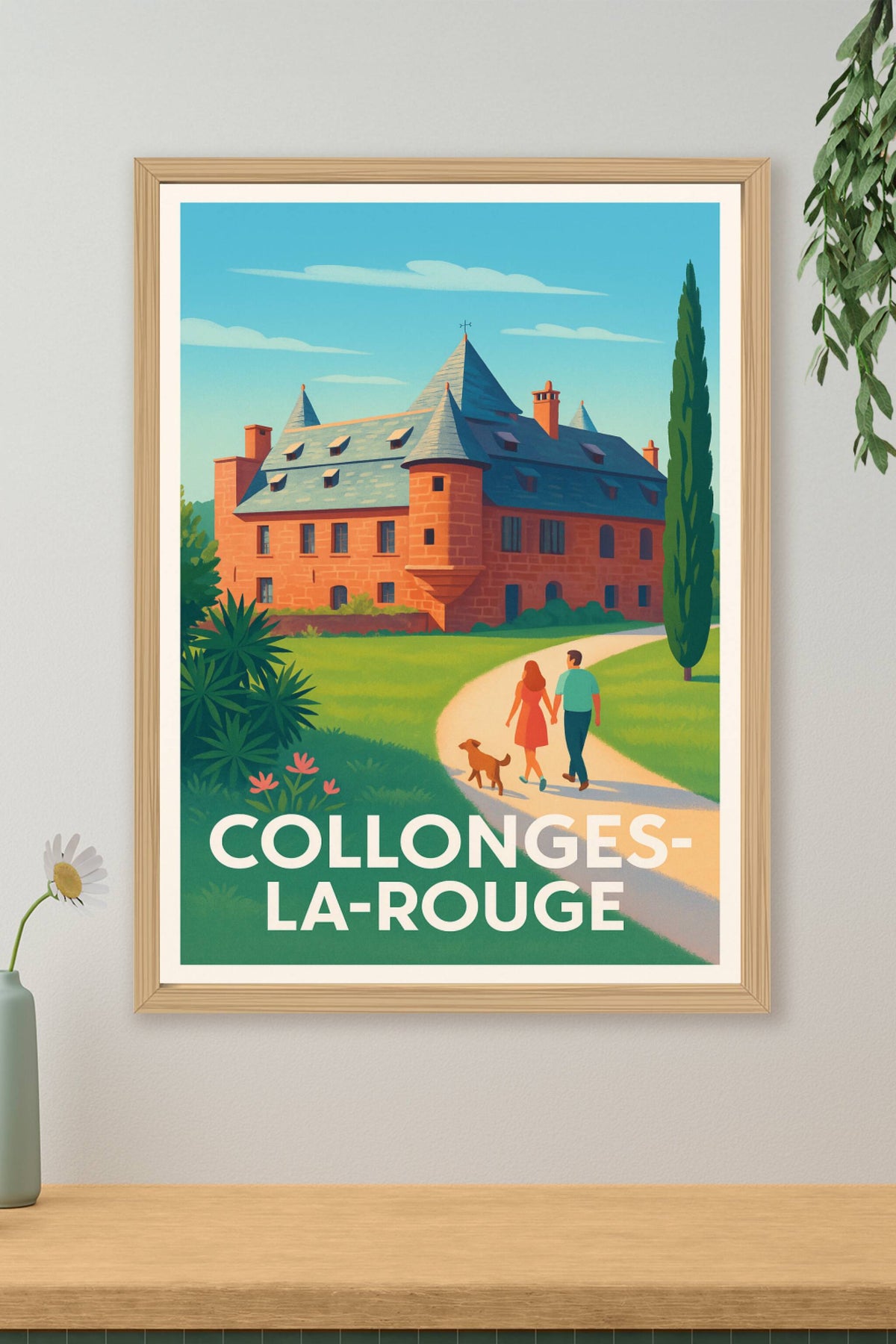 Affiche Collonges-la-Rouge — Charme et histoire en pleine nature · poster d'art de Collonges-la-Rouge