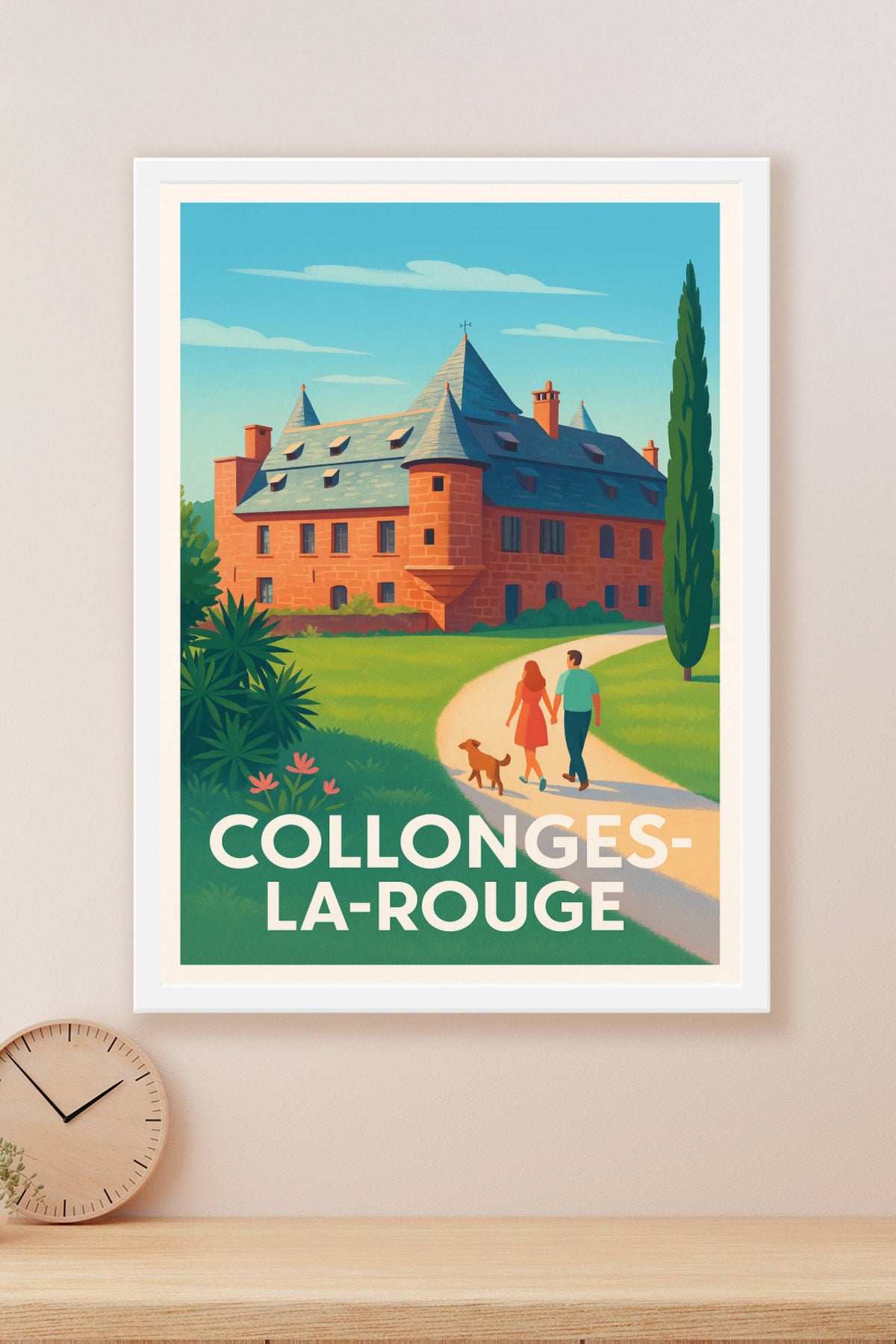 Affiche Collonges-la-Rouge — Charme et histoire en pleine nature · poster d'art de Collonges-la-Rouge