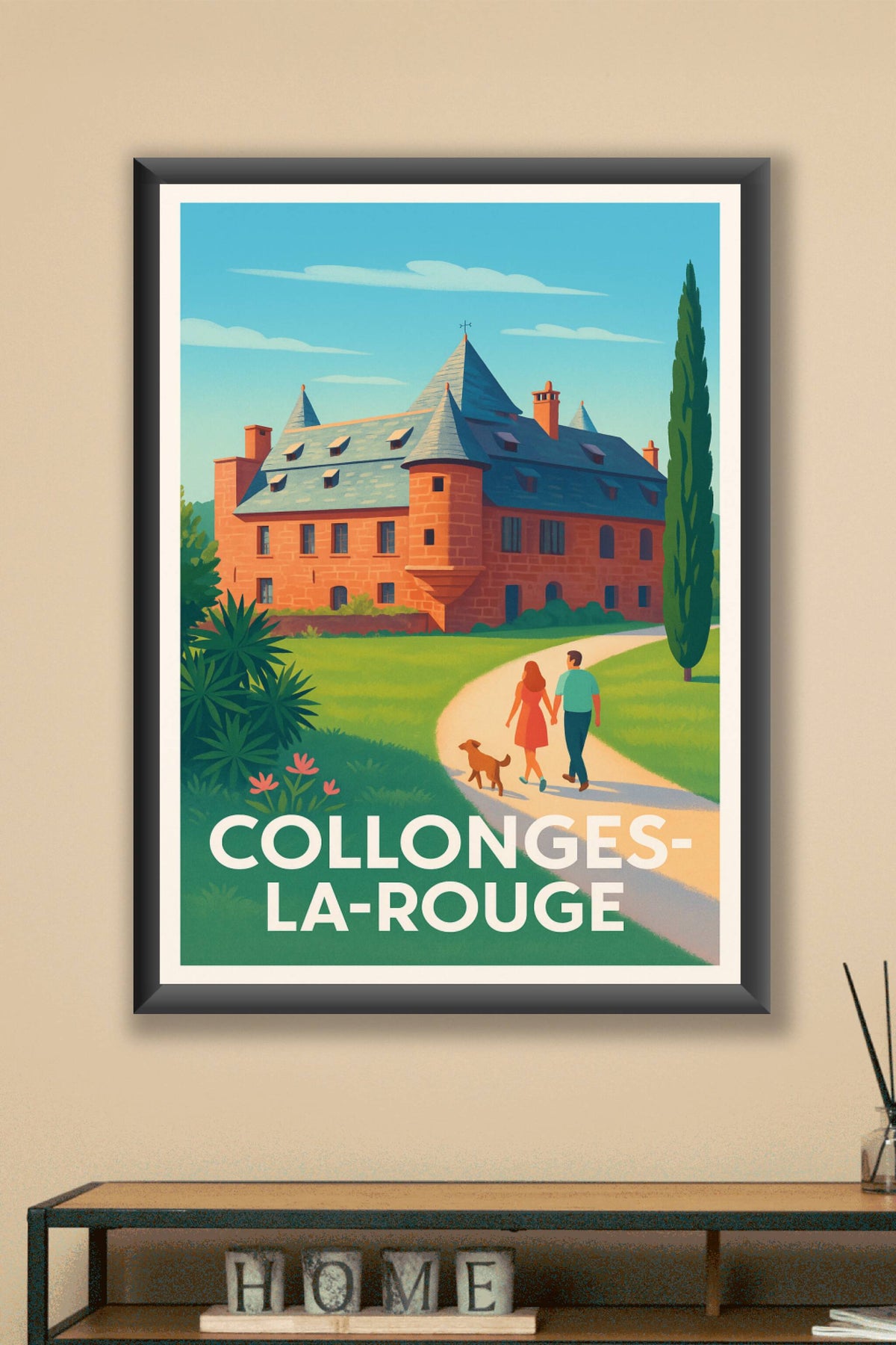 Affiche Collonges-la-Rouge — Charme et histoire en pleine nature · poster d'art de Collonges-la-Rouge