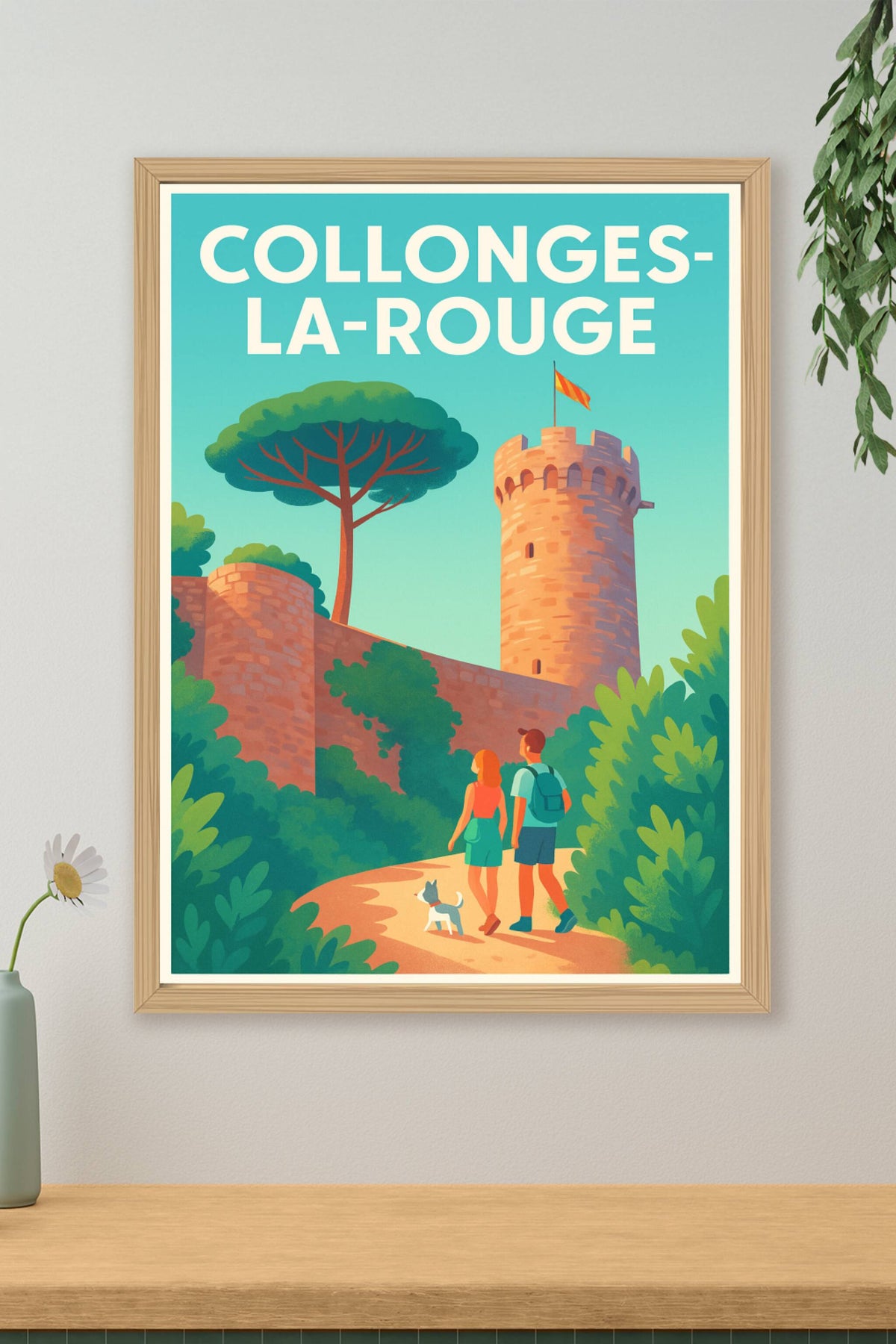 Affiche Collonges-la-Rouge — Voyage au cœur de la cité rouge · poster d'art de Collonges-la-Rouge