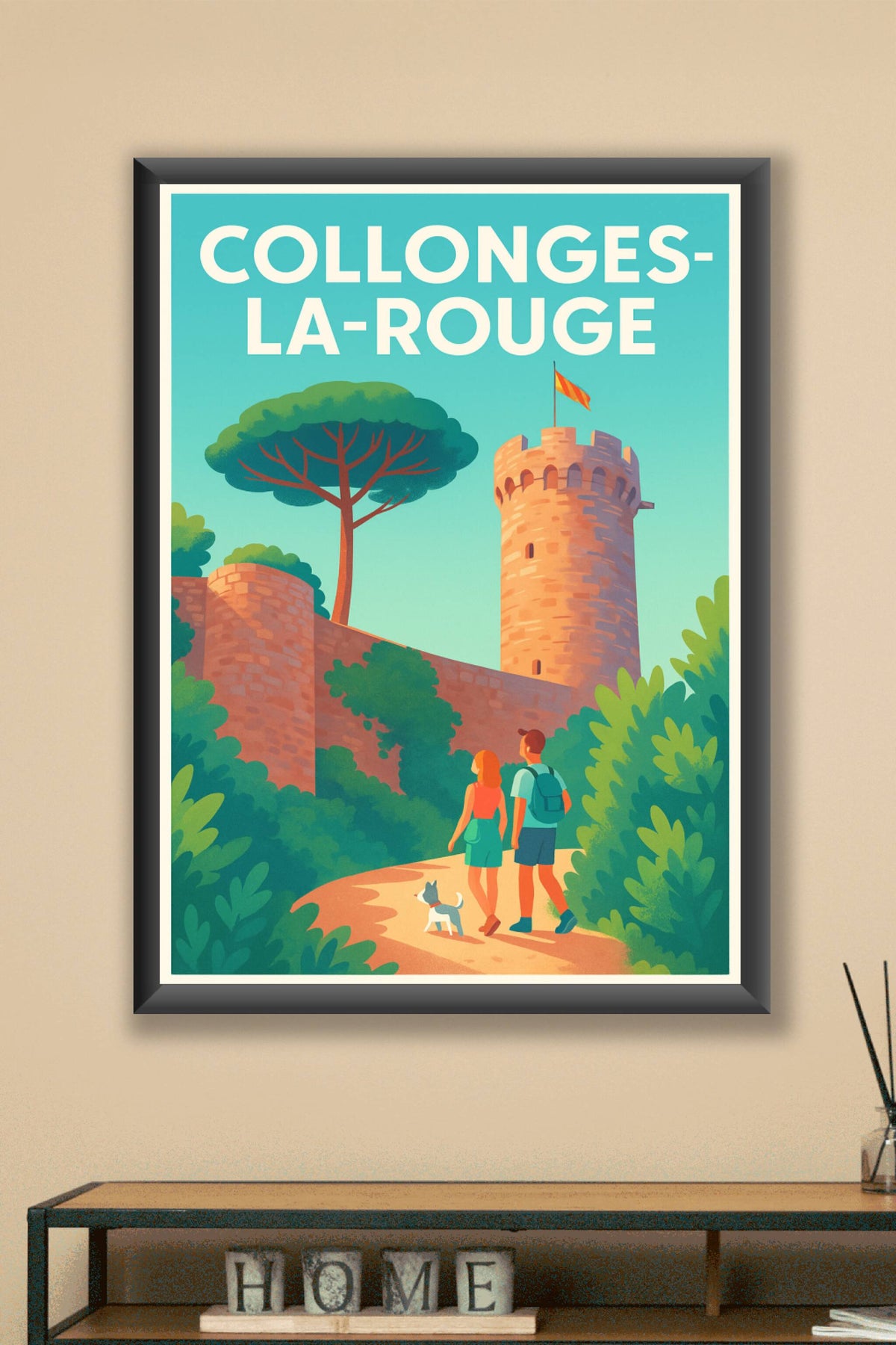Affiche Collonges-la-Rouge — Voyage au cœur de la cité rouge · poster d'art de Collonges-la-Rouge