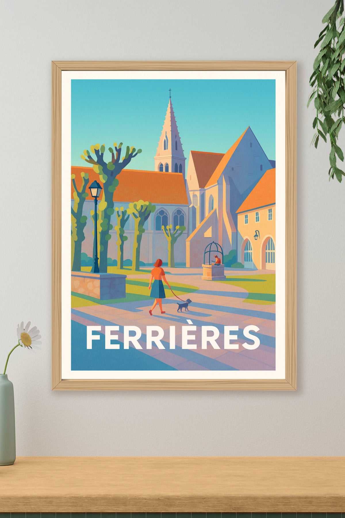Affiche Ferrières — Harmonie paisible en village · poster d'art de Ferrières
