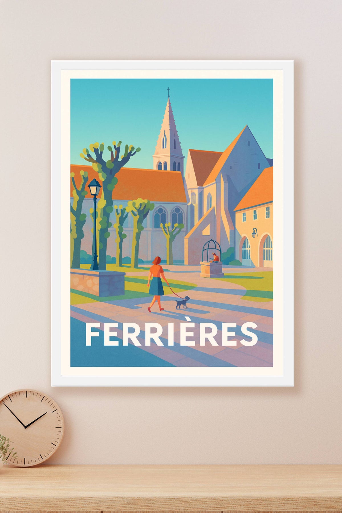 Affiche Ferrières — Harmonie paisible en village · poster d'art de Ferrières