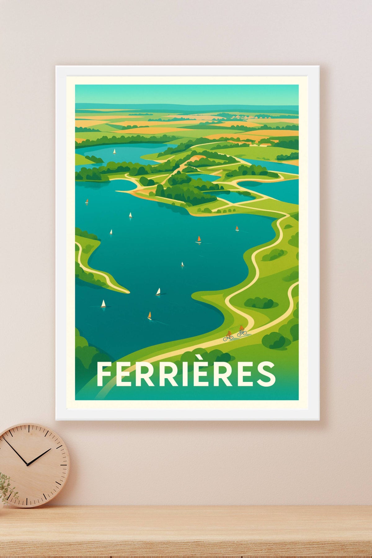 Affiche Ferrières — Évasion nature et loisirs au fil de l'eau · poster d'art de Ferrières