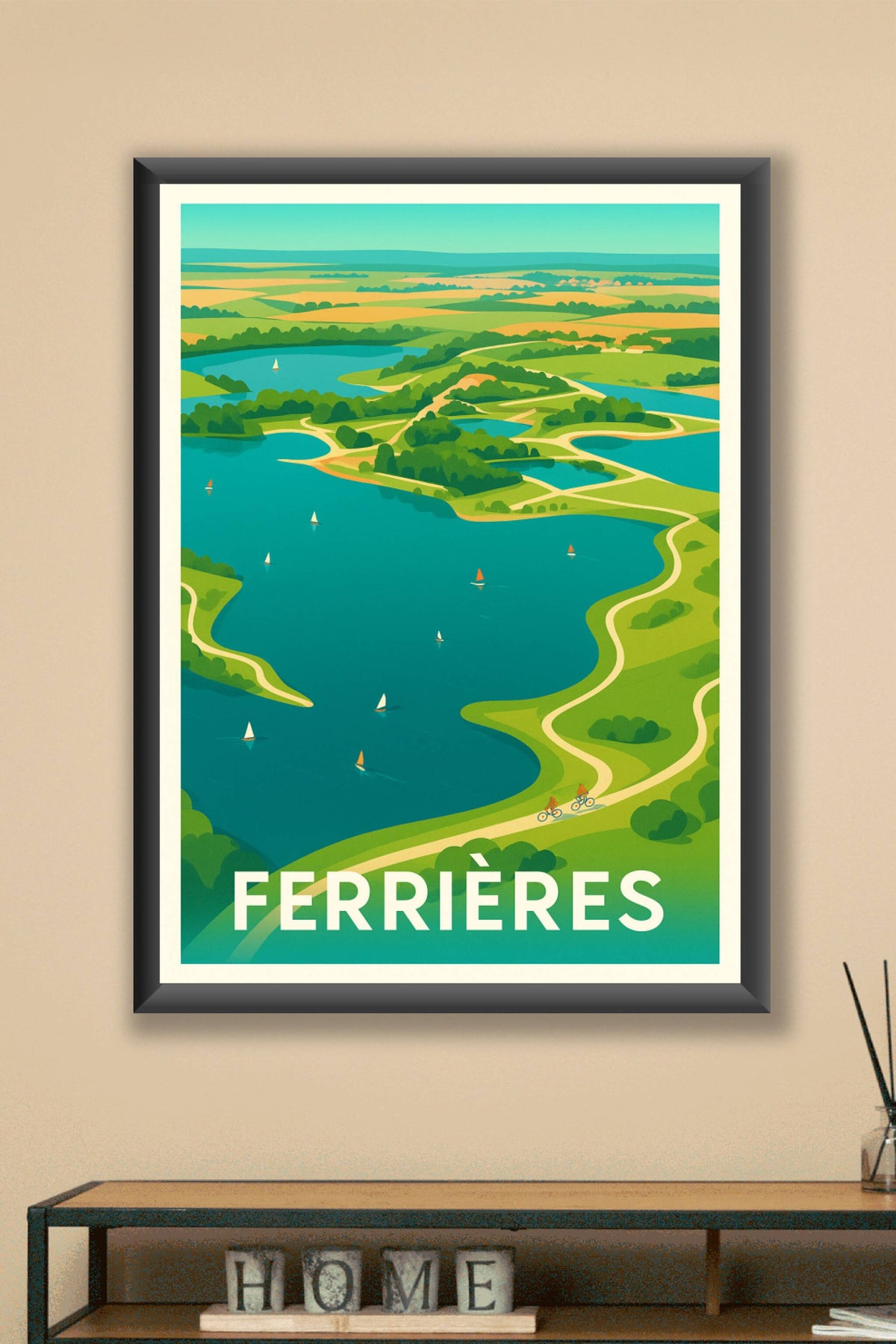 Affiche Ferrières — Évasion nature et loisirs au fil de l'eau · poster d'art de Ferrières