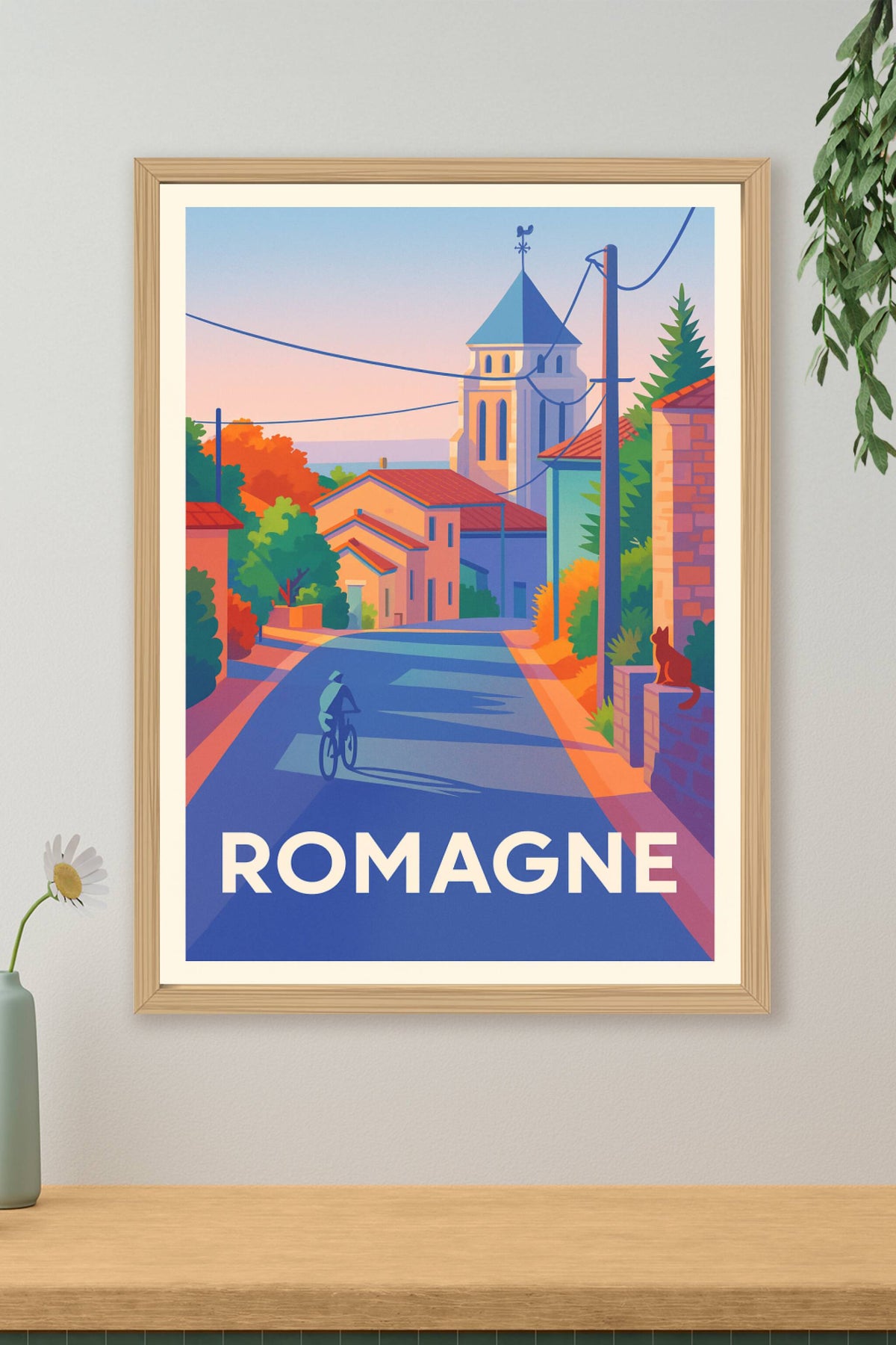 Affiche Romagne — Douceur et sérénité villageoise · poster d'art de Romagne