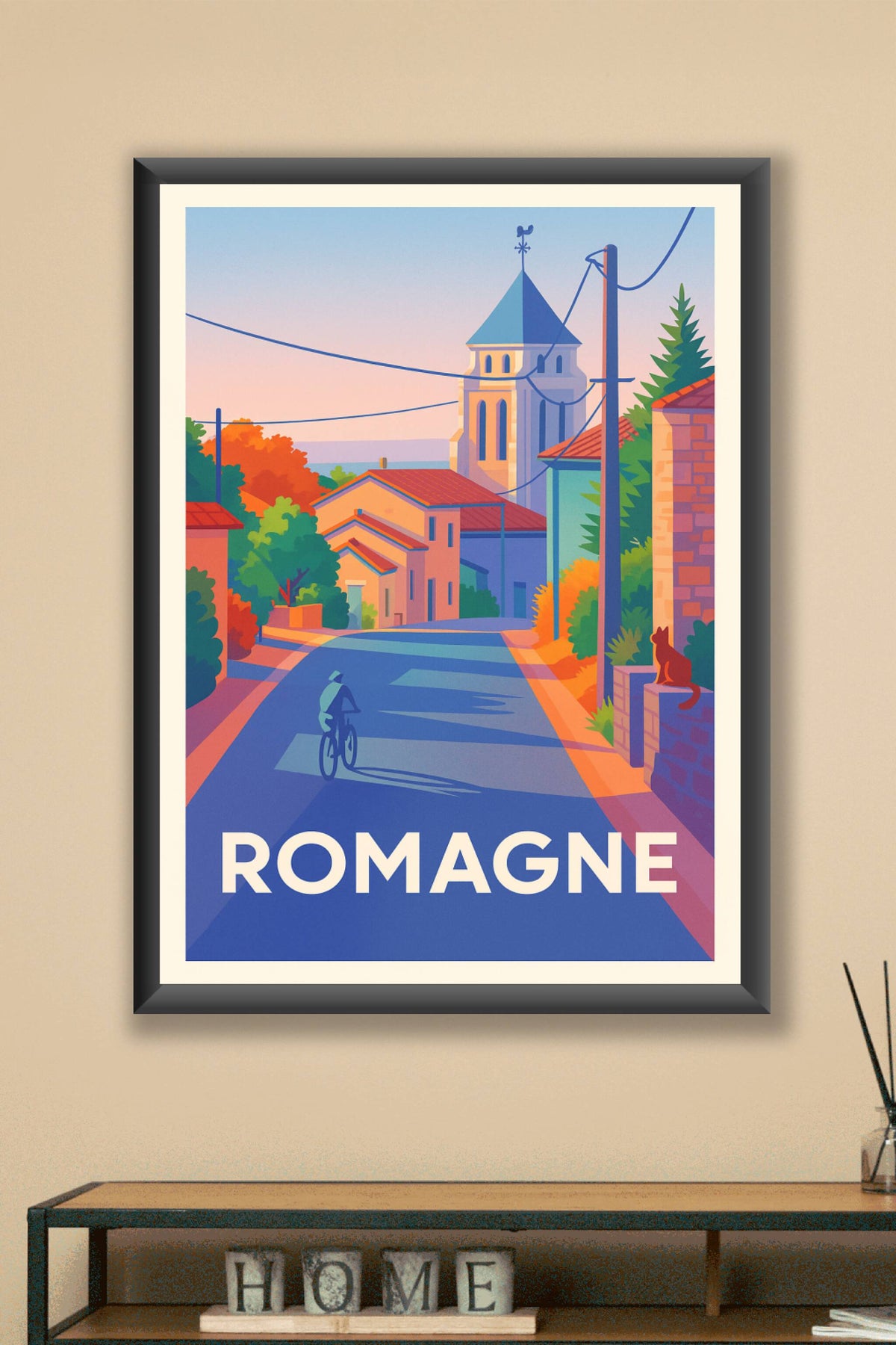 Affiche Romagne — Douceur et sérénité villageoise · poster d'art de Romagne