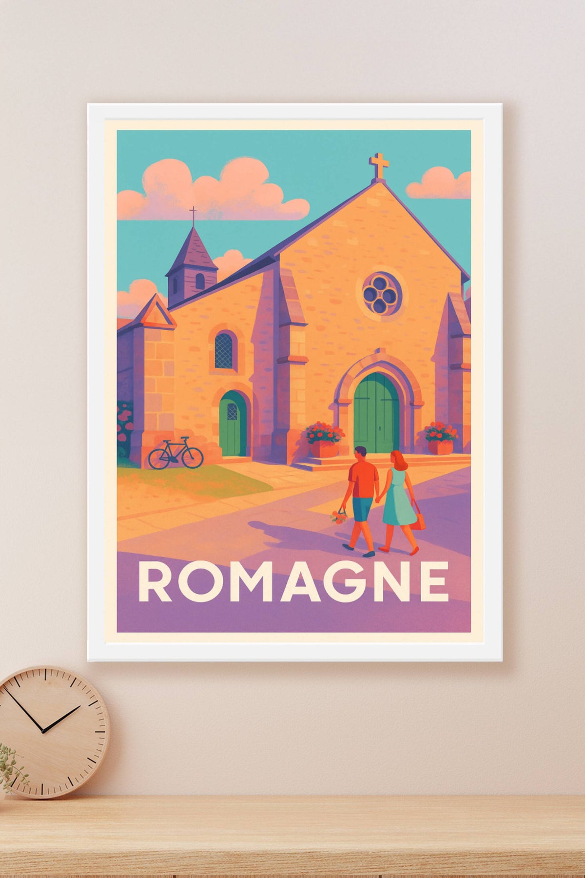 Affiche Romagne — Douceur et charme d'une escapade romantique · poster d'art de Romagne