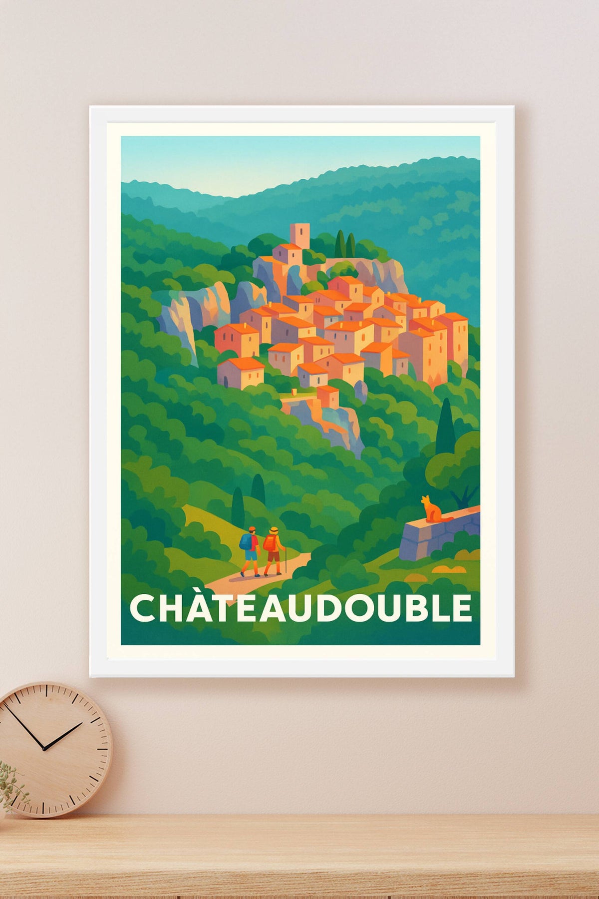 Affiche Châteaudouble — Évasion naturelle et village perché · poster d'art de Châteaudouble