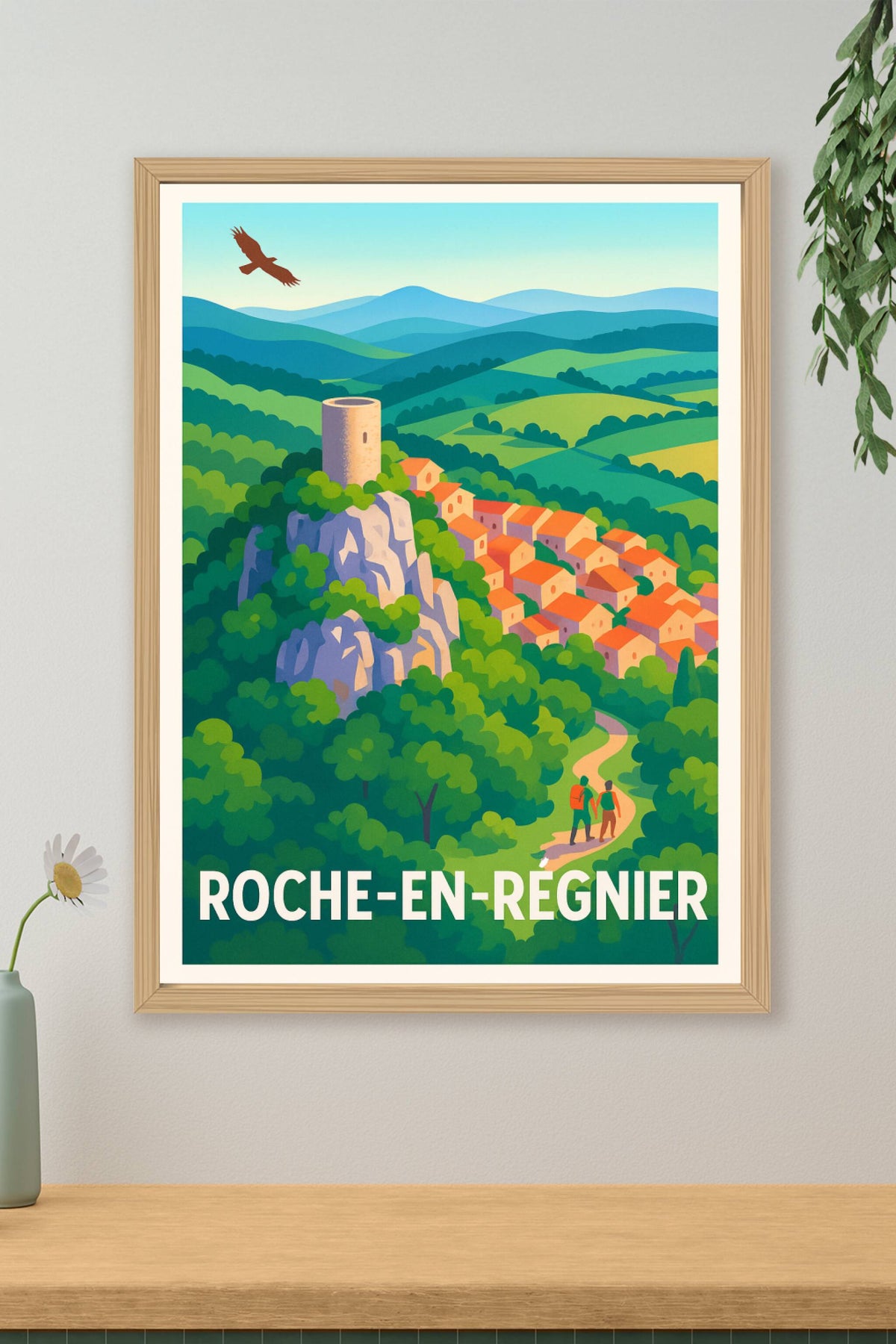Affiche Roche-en-Régnier — Charme et nature préservée · poster d'art de Roche-en-Régnier