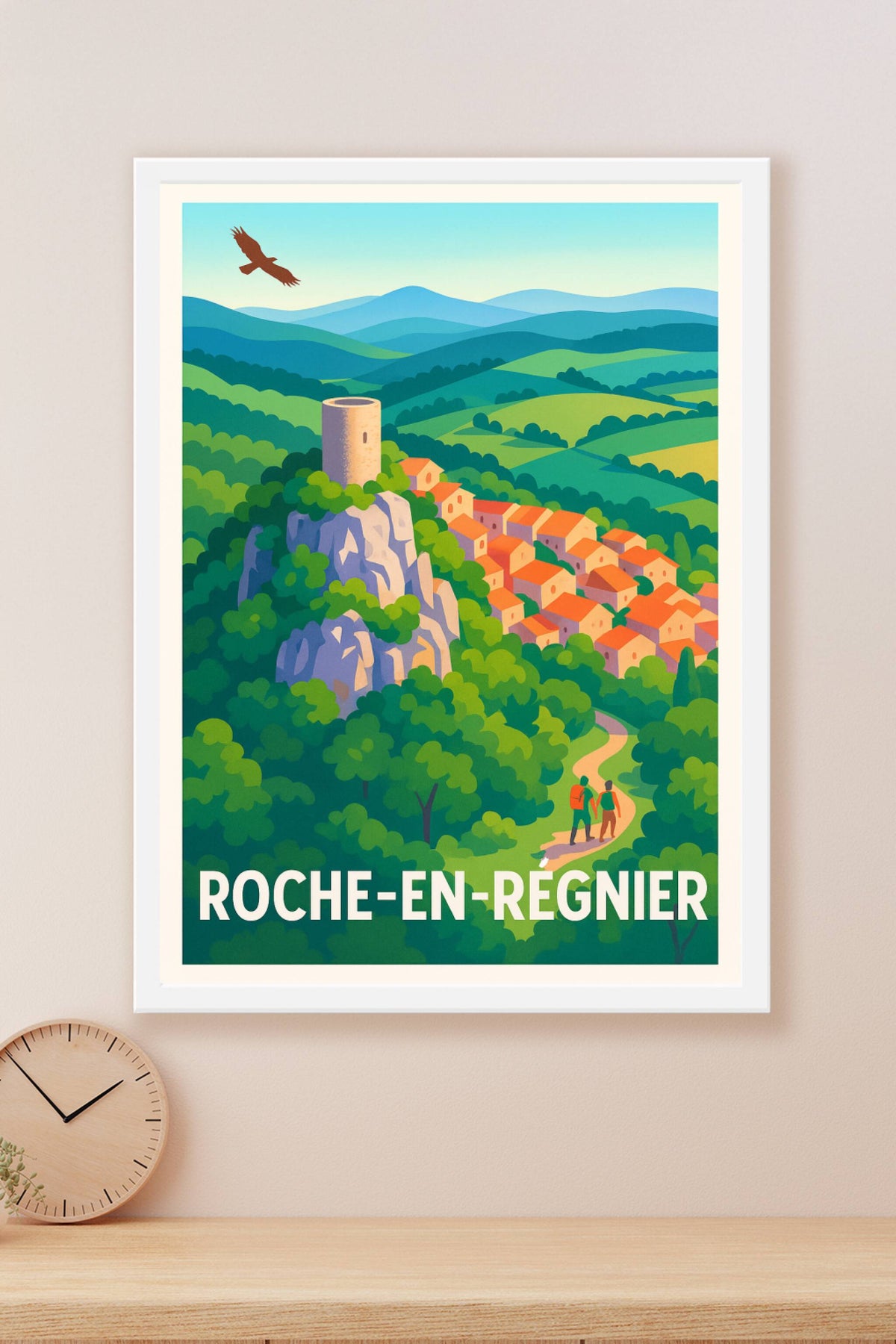 Affiche Roche-en-Régnier — Charme et nature préservée · poster d'art de Roche-en-Régnier