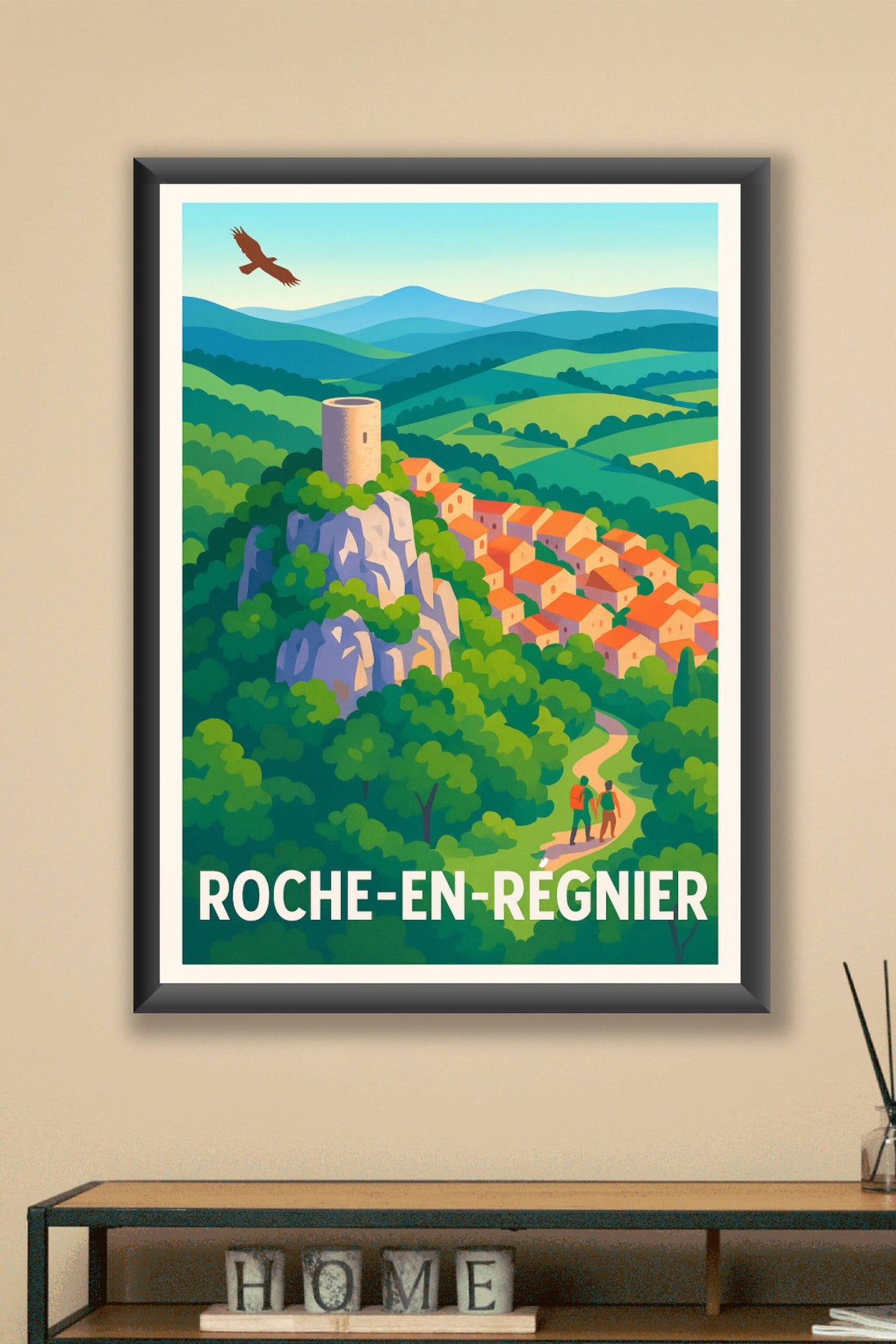 Affiche Roche-en-Régnier — Charme et nature préservée · poster d'art de Roche-en-Régnier