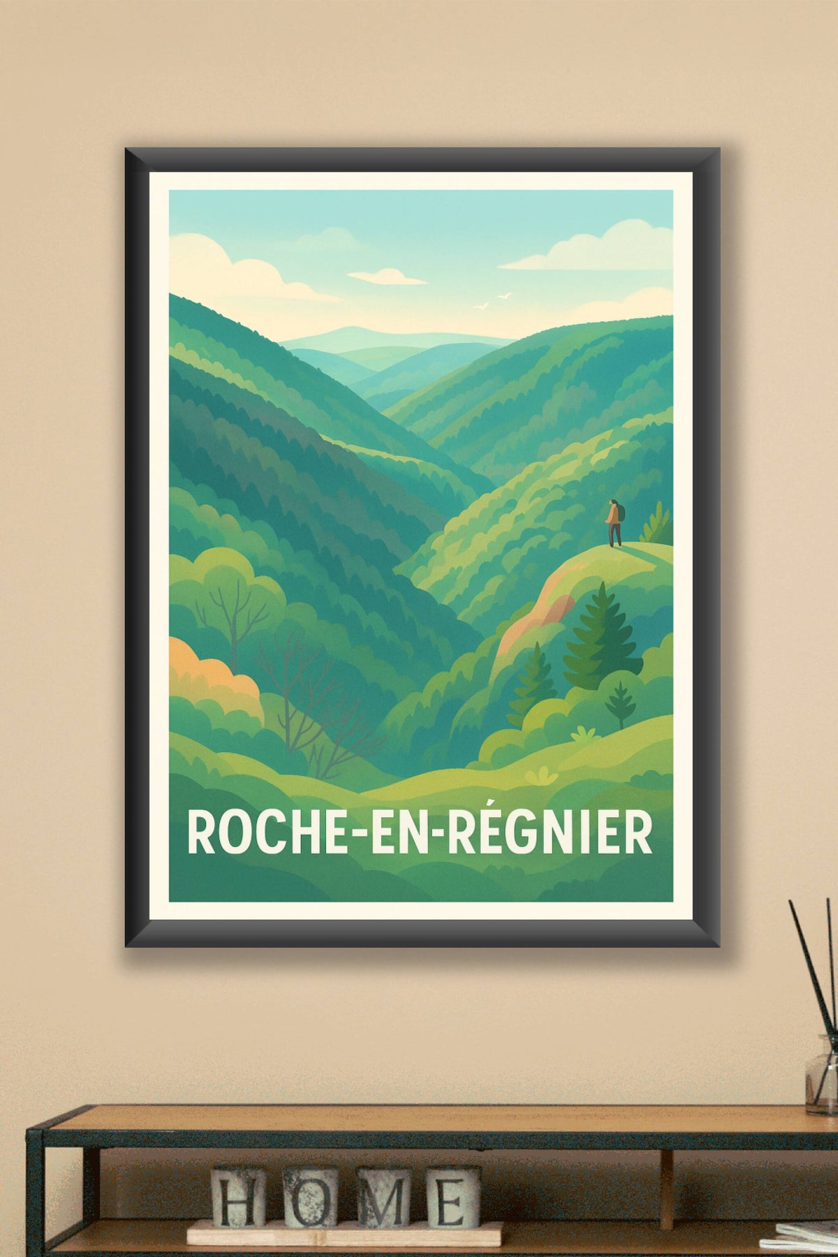 Affiche Roche-en-Régnier — Évasion et nature préservée · poster d'art de Roche-en-Régnier