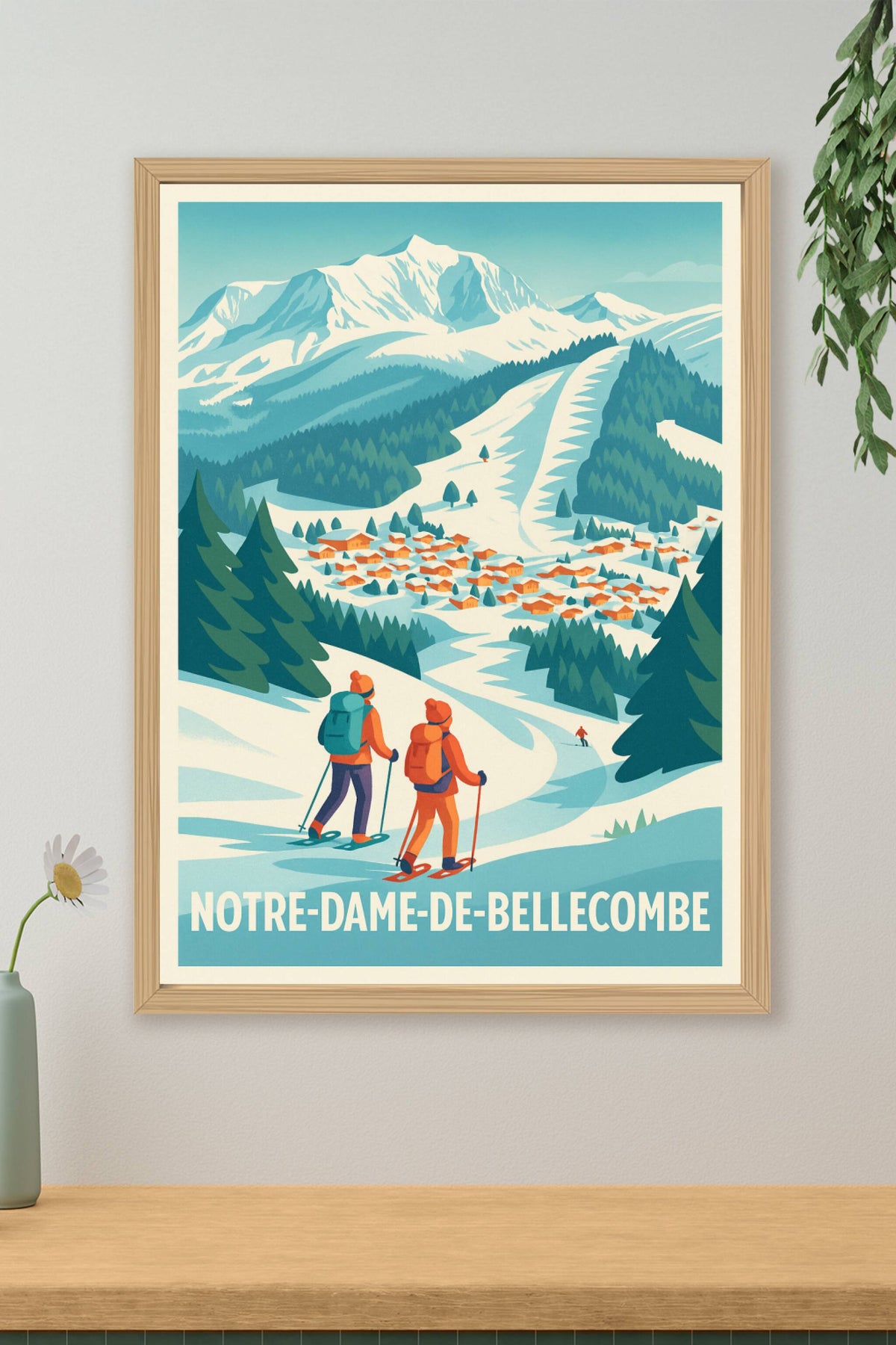 Affiche Notre-Dame-de-Bellecombe — Escapade hivernale en montagne · poster d'art de Notre-Dame-de-Bellecombe