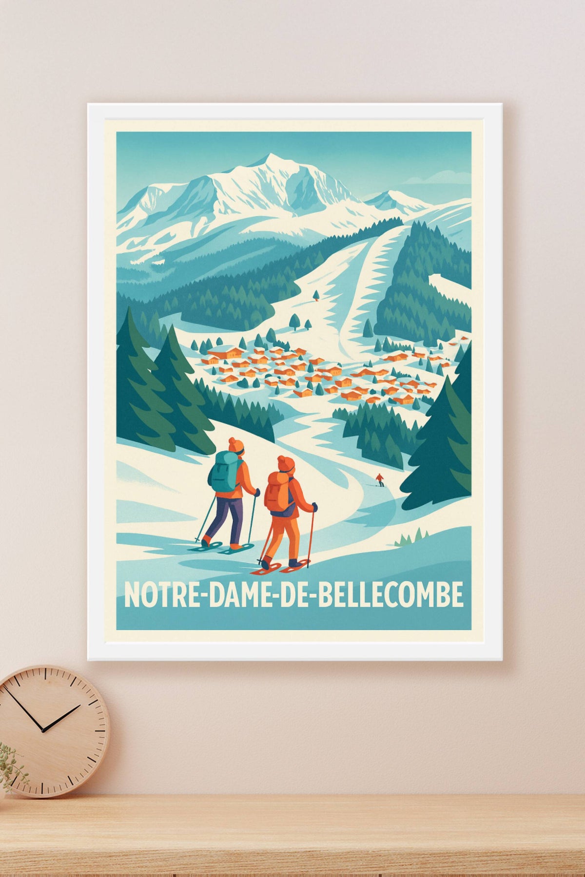 Affiche Notre-Dame-de-Bellecombe — Escapade hivernale en montagne · poster d'art de Notre-Dame-de-Bellecombe
