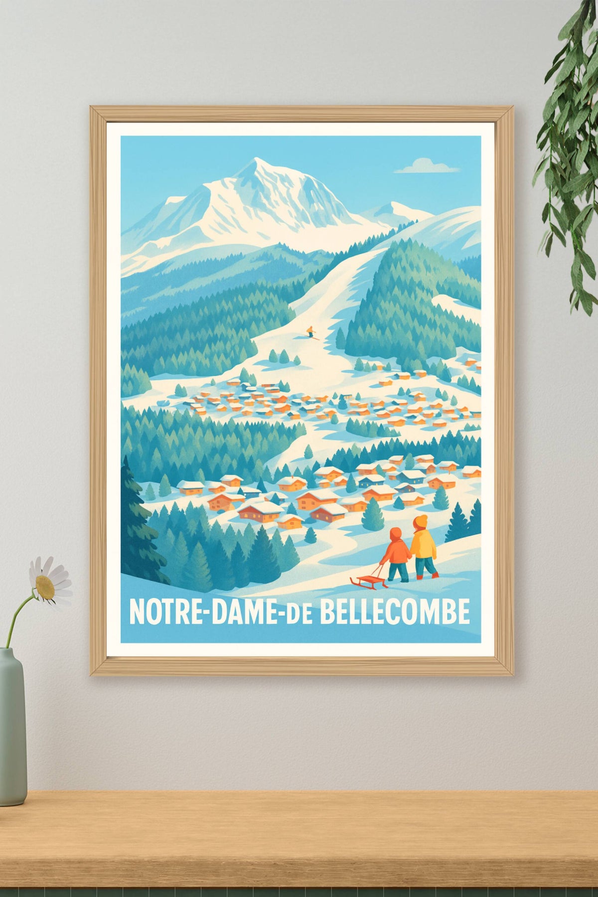 Affiche Notre-Dame-de-Bellecombe — Charme et sérénité en montagne · poster d'art de Notre-Dame-de-Bellecombe
