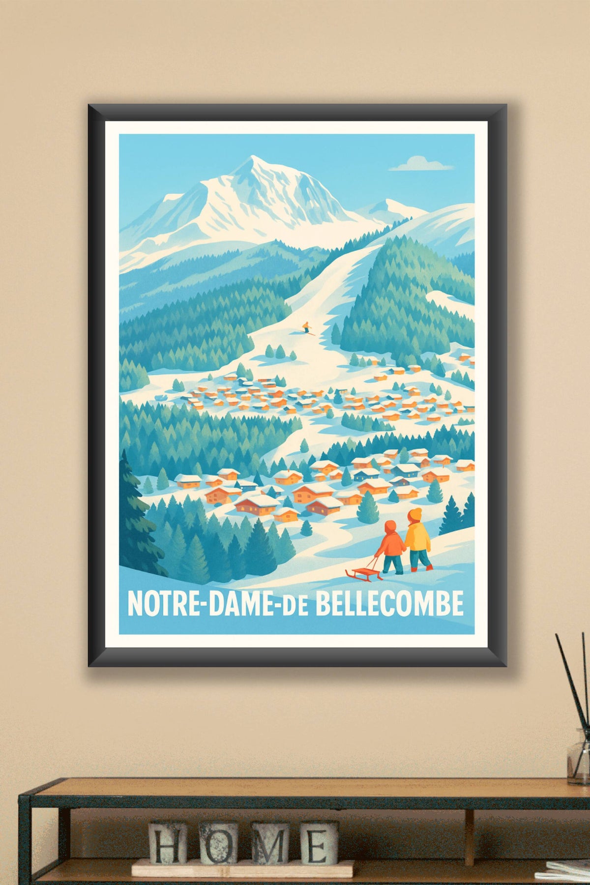 Affiche Notre-Dame-de-Bellecombe — Charme et sérénité en montagne · poster d'art de Notre-Dame-de-Bellecombe