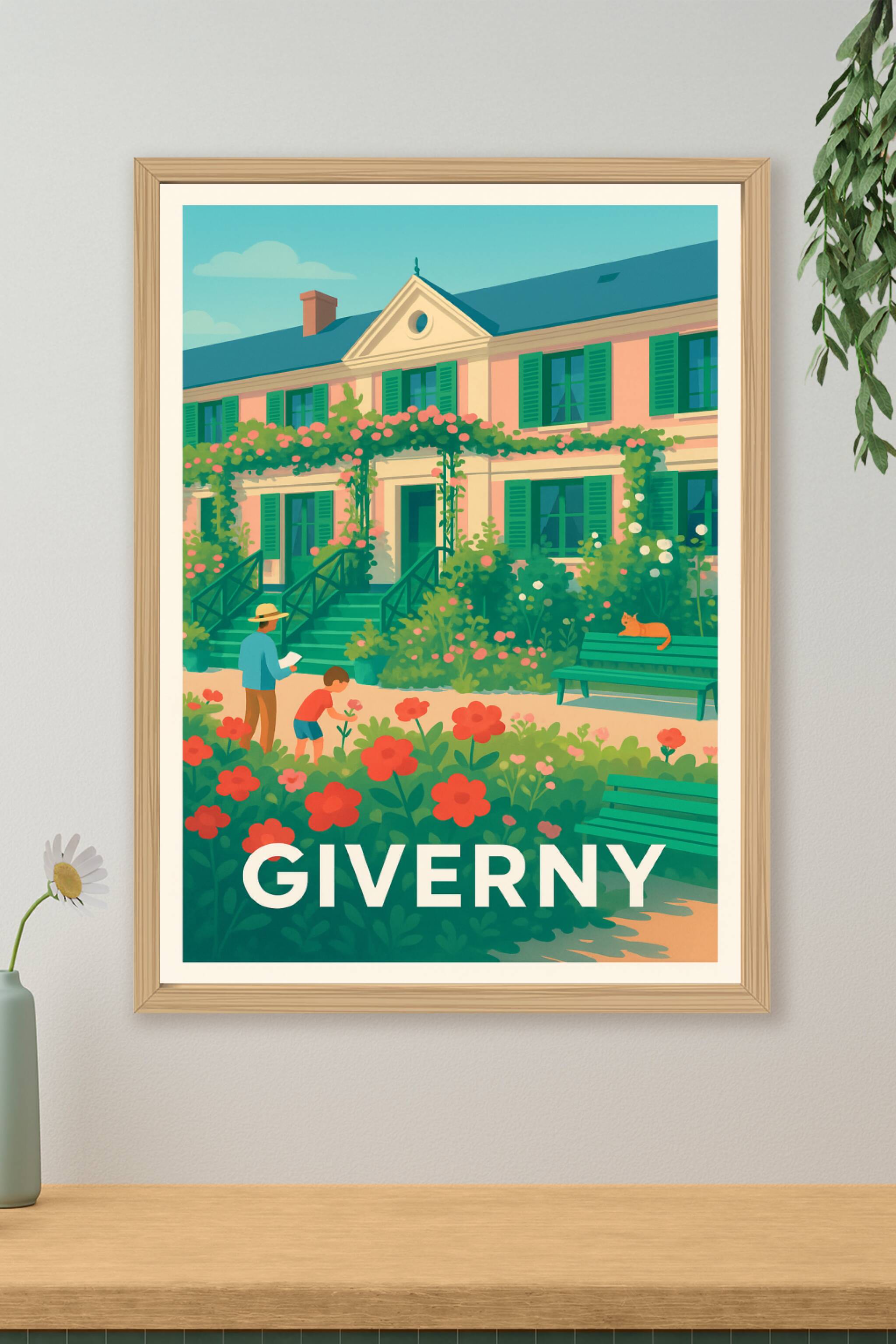 Affiche de Giverny - Charme bucolique et jardins fleuris