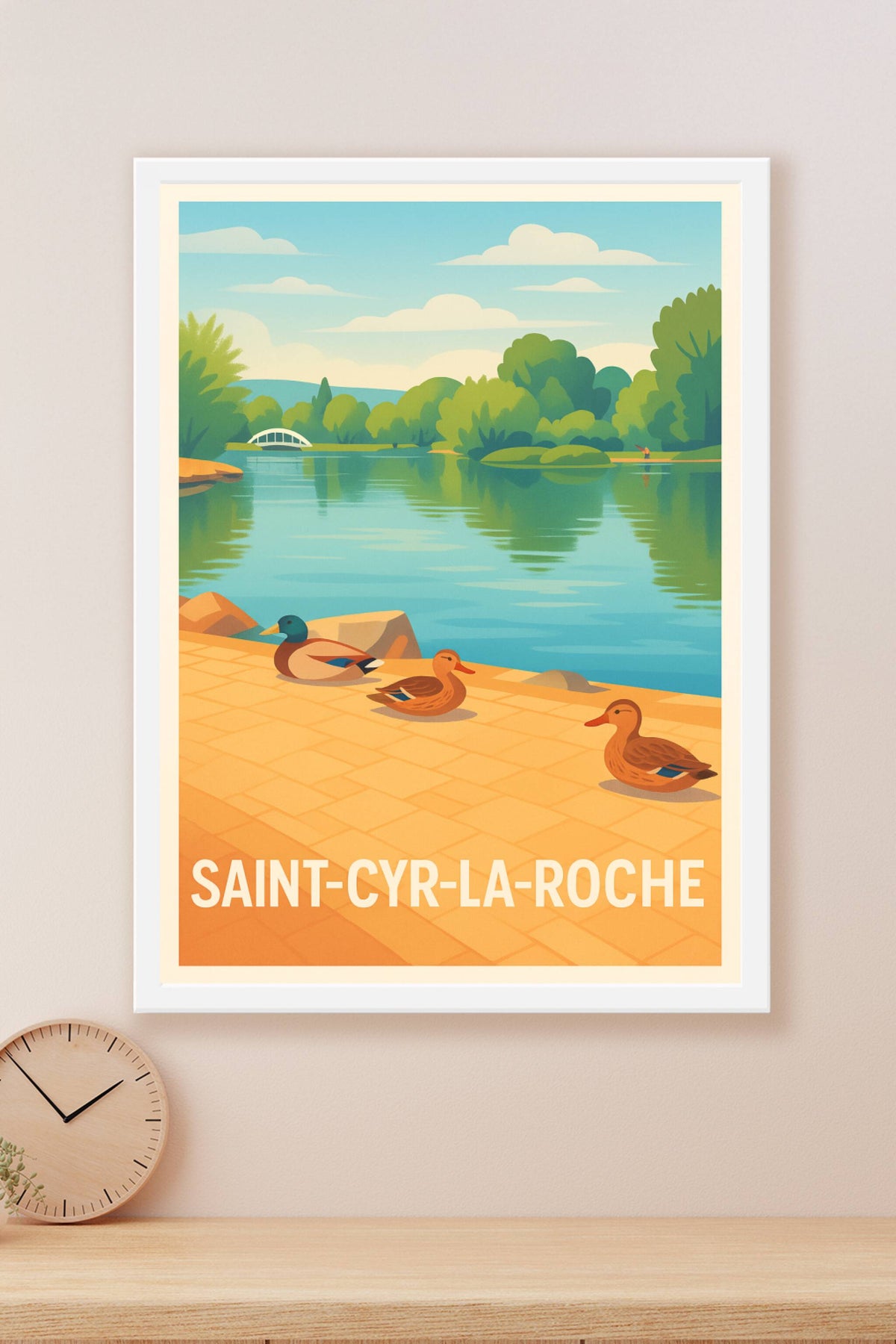 Affiche Saint-Cyr-la-Roche — Tranquillité au bord de l'eau · poster d'art de Saint-Cyr-la-Roche
