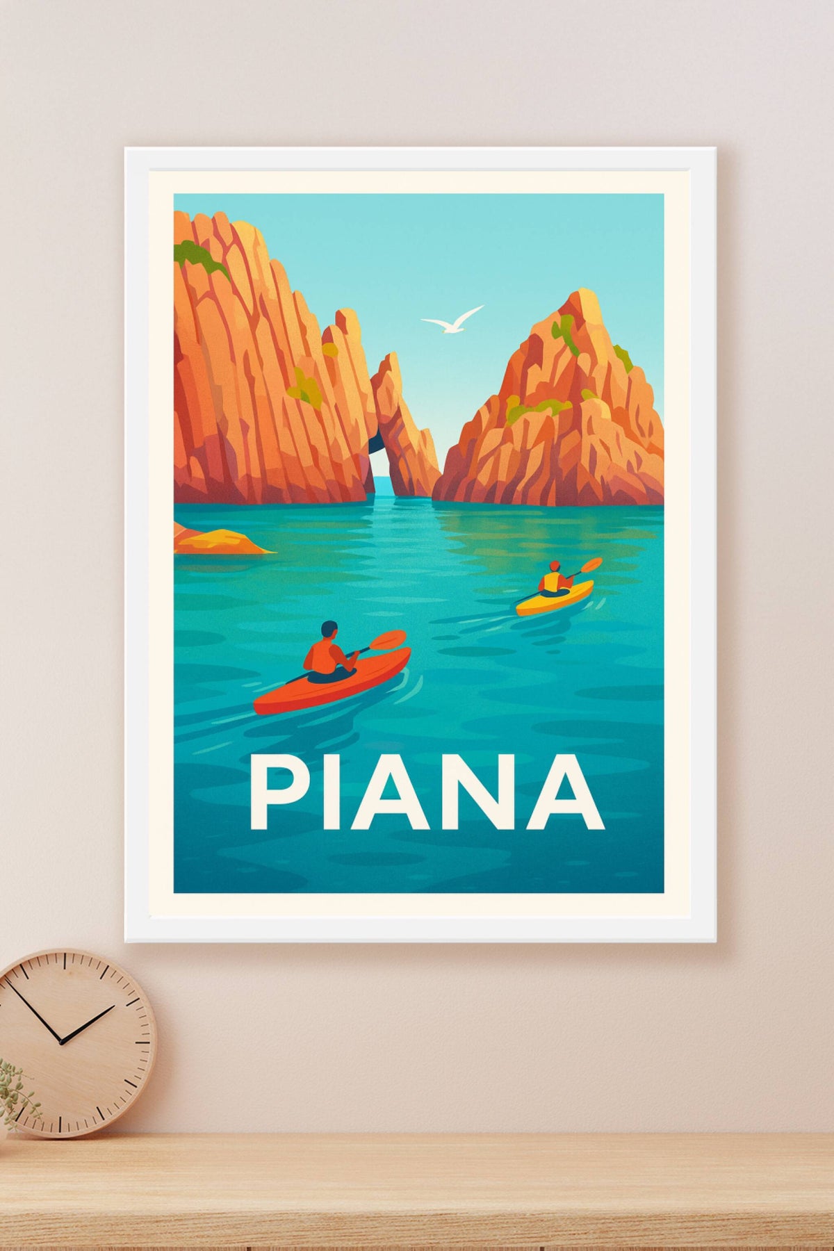 Affiche Piana — Évasion Kayak au Coeur des Calanques · poster d'art de Piana