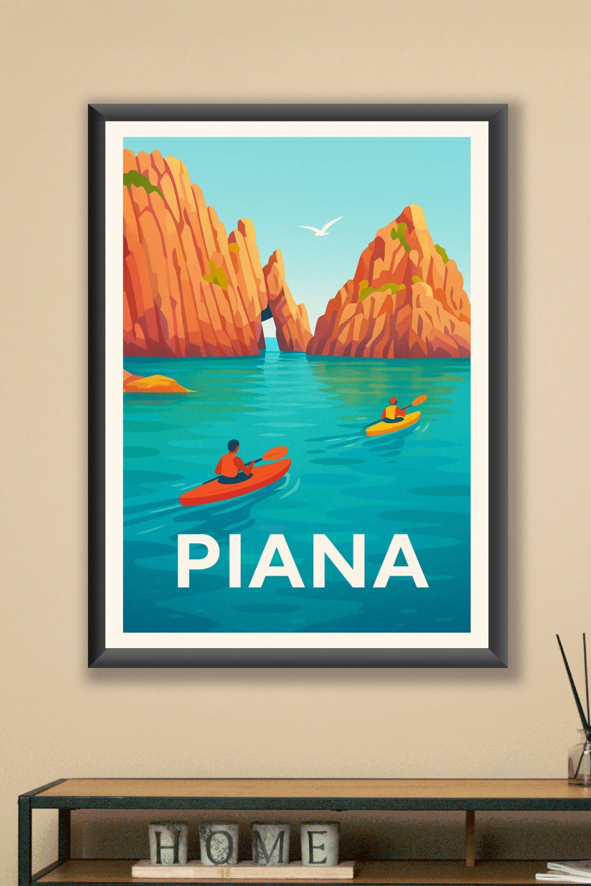 Affiche Piana — Évasion Kayak au Coeur des Calanques · poster d'art de Piana