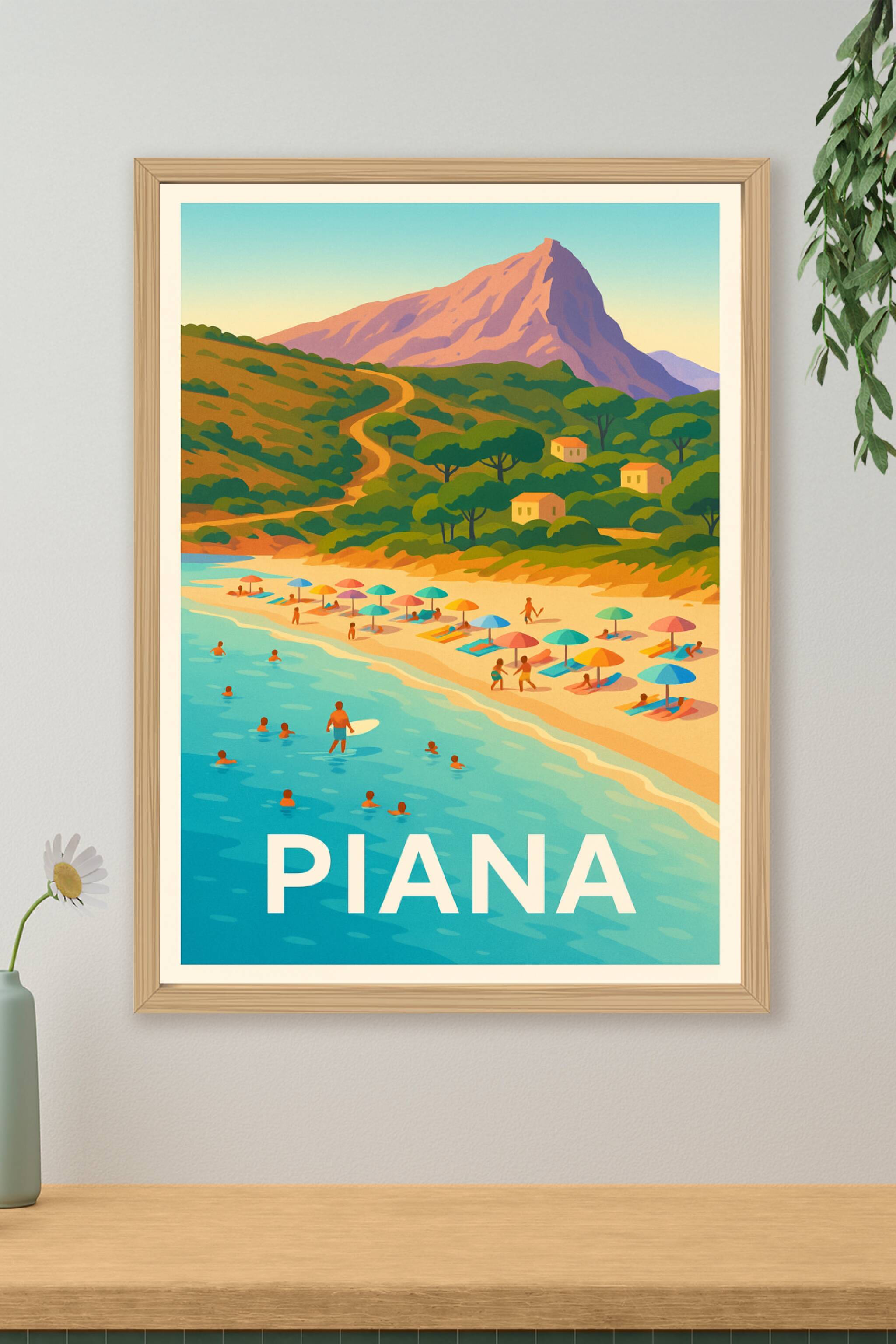 Affiche de Piana - Évasion en bord de mer ensoleillée