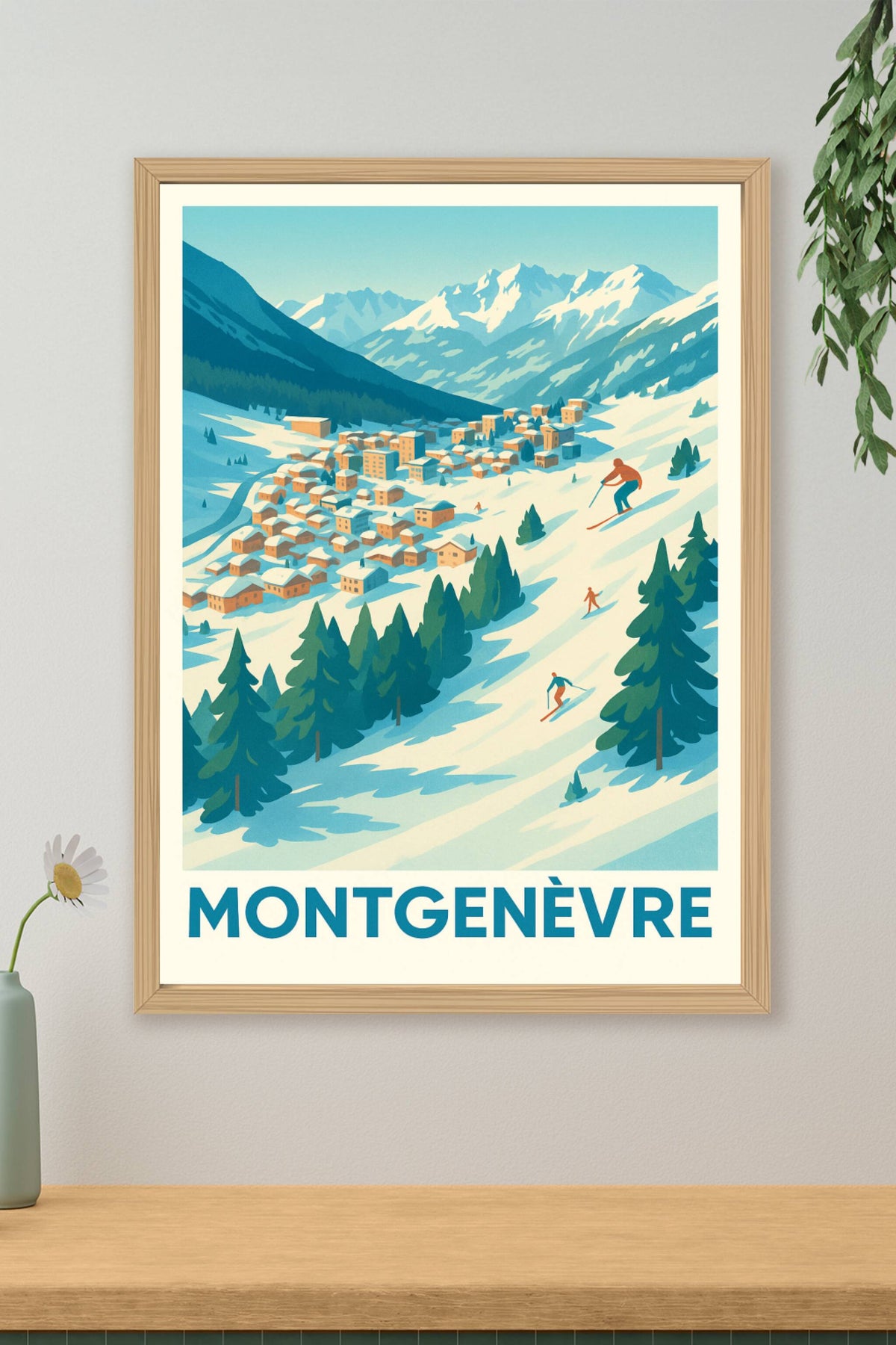 Affiche Montgenèvre — Évasion hivernale en montagne · poster d'art de Montgenèvre