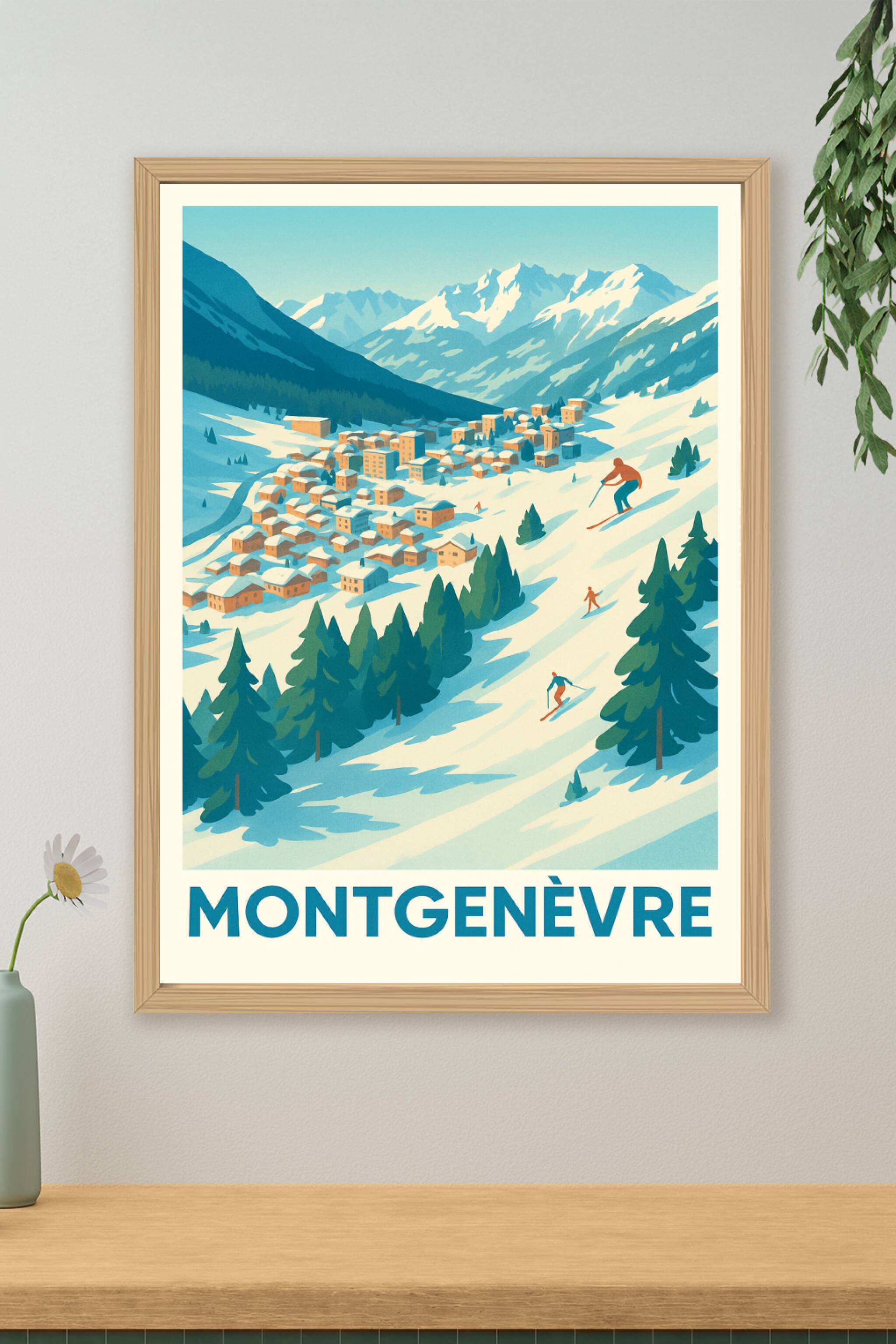 Affiche de Montgenèvre - Évasion hivernale en montagne