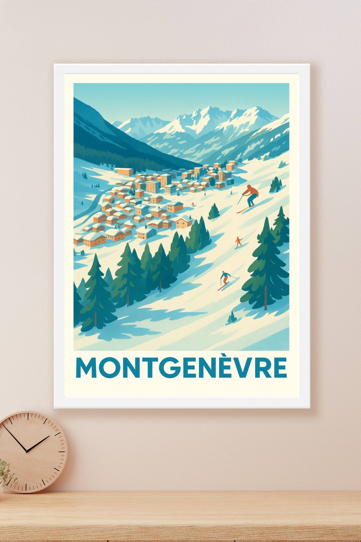 Affiche Montgenèvre — Évasion hivernale en montagne · poster d'art de Montgenèvre