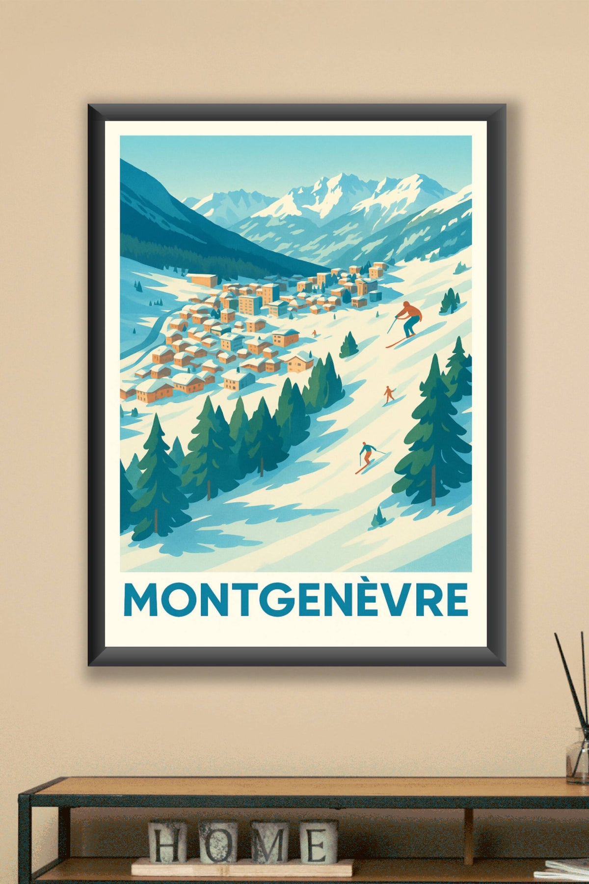 Affiche Montgenèvre — Évasion hivernale en montagne · poster d'art de Montgenèvre