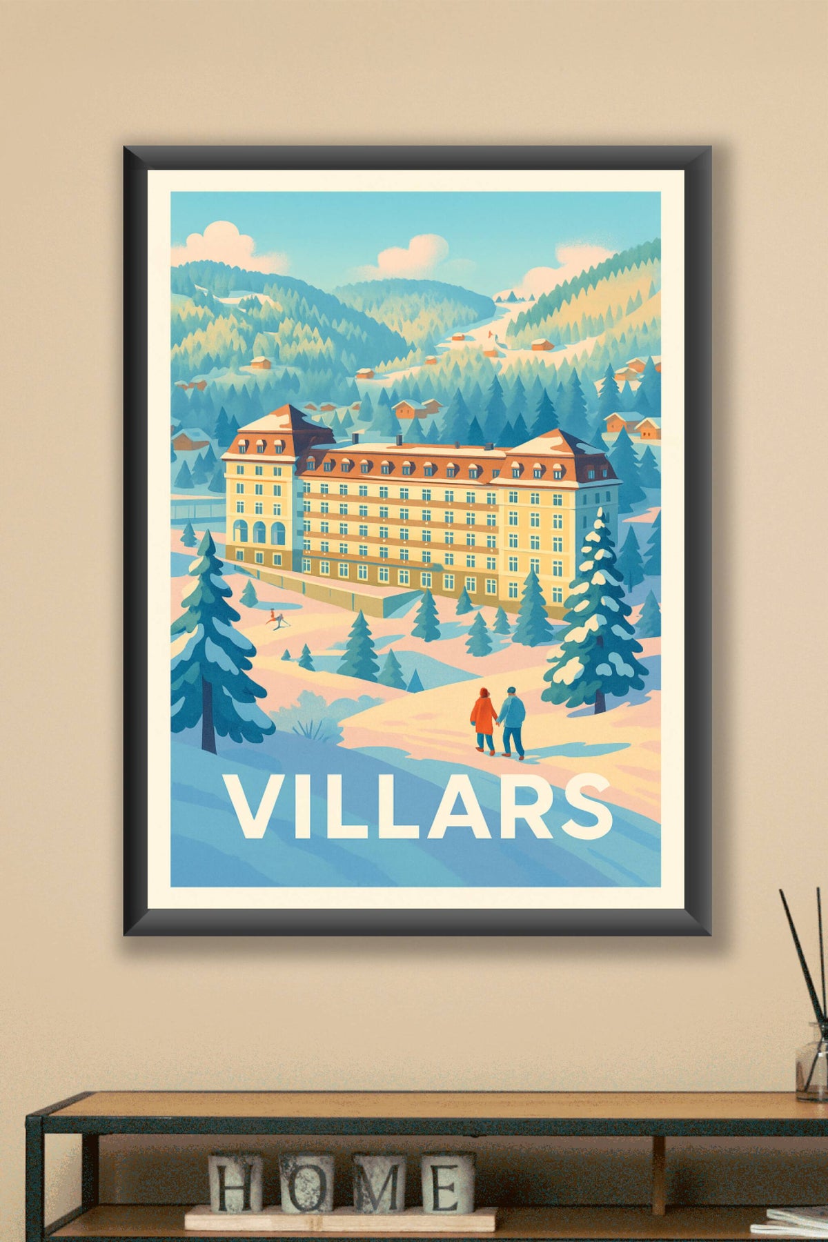 Affiche Villars — Escapade hivernale au cœur des Alpes · poster d'art de Villars
