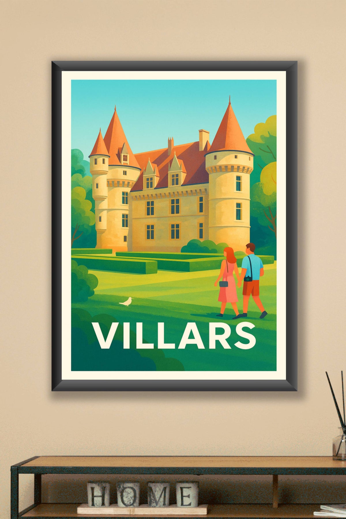 Affiche Villars — Escapade romantique au château · poster d'art de Villars