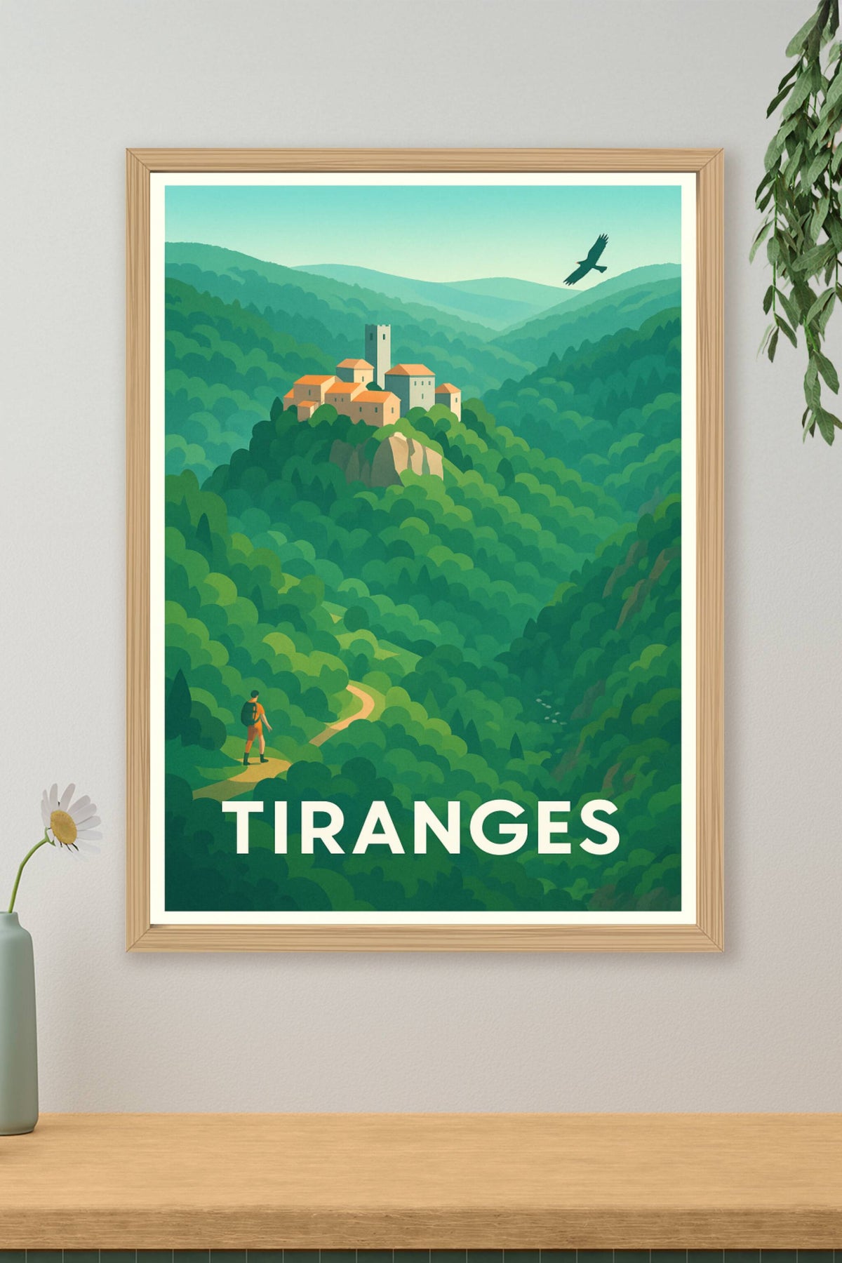 Affiche Tiranges — Évasion au cœur des monts verdoyants · poster d'art de Tiranges