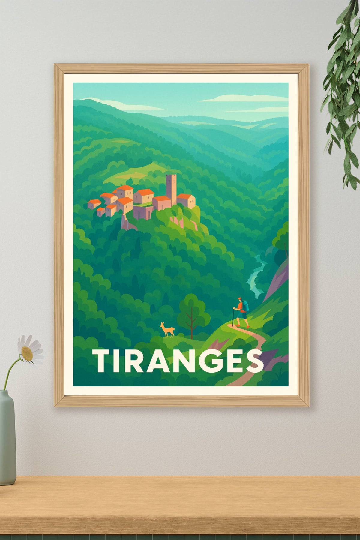 Affiche Tiranges — L'évasion au cœur des paysages verdoyants · poster d'art de Tiranges